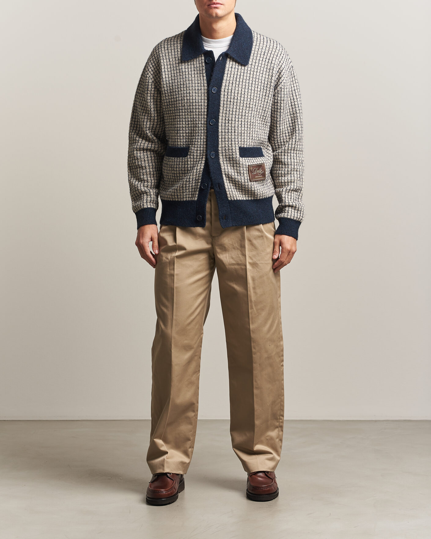 Herre | Trøjer | Drôle de Monsieur | Waffle Knitted Cardigan Navy