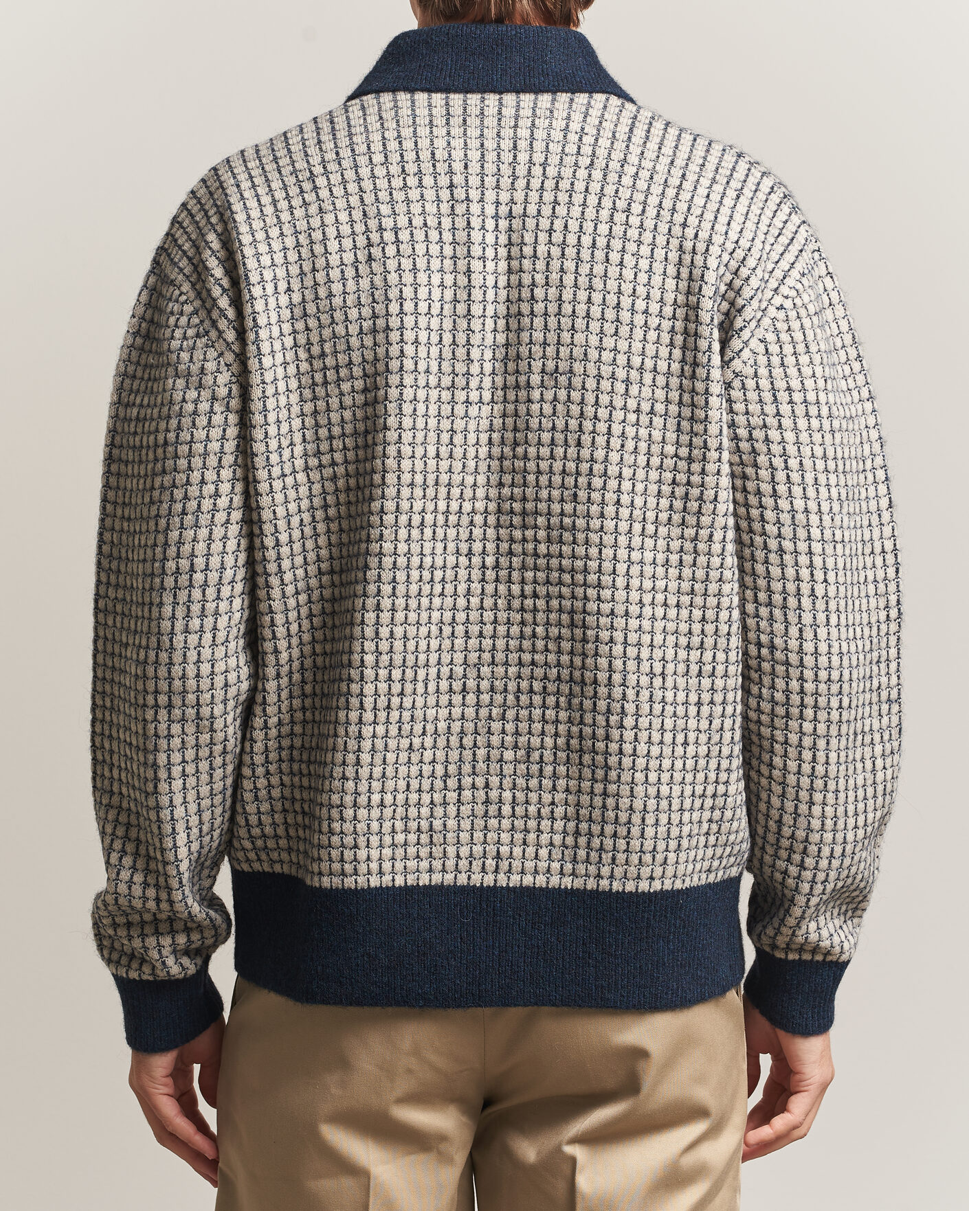 Herre | Trøjer | Drôle de Monsieur | Waffle Knitted Cardigan Navy