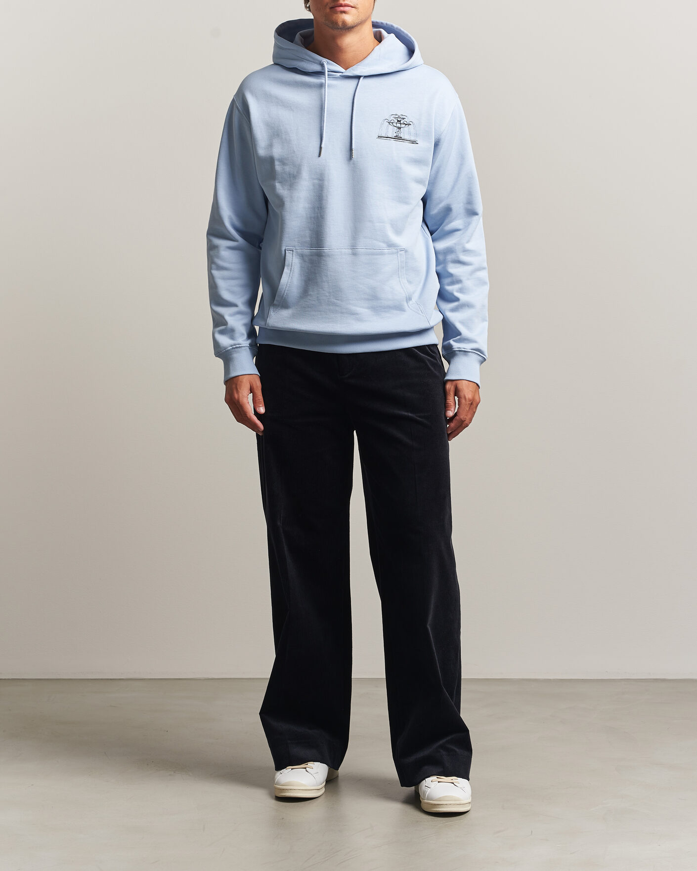 Herre | Trøjer | Drôle de Monsieur | Fountain Printed Hoodie Light Blue