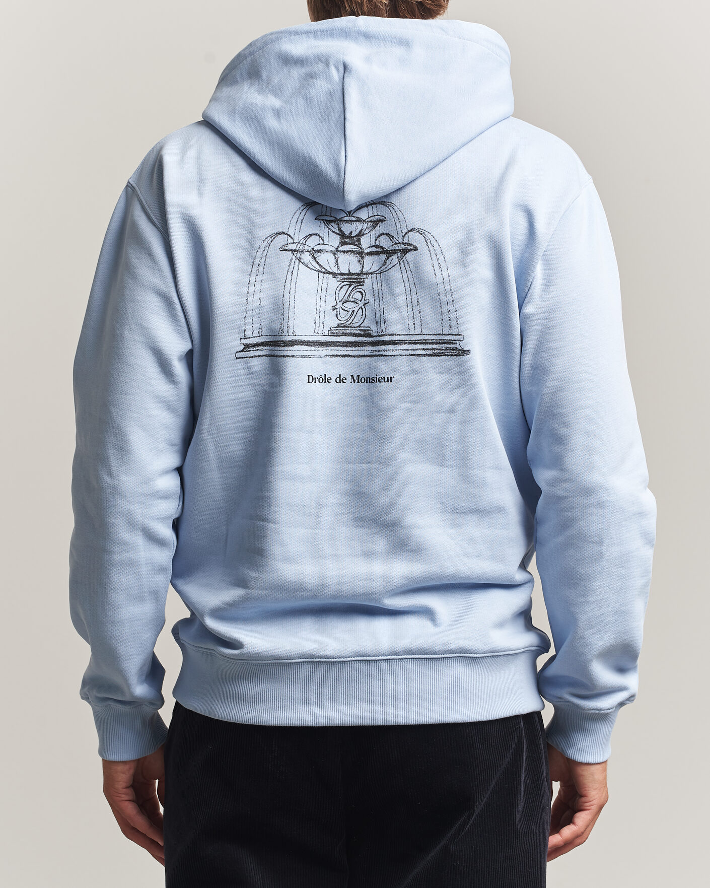 Herre | Trøjer | Drôle de Monsieur | Fountain Printed Hoodie Light Blue