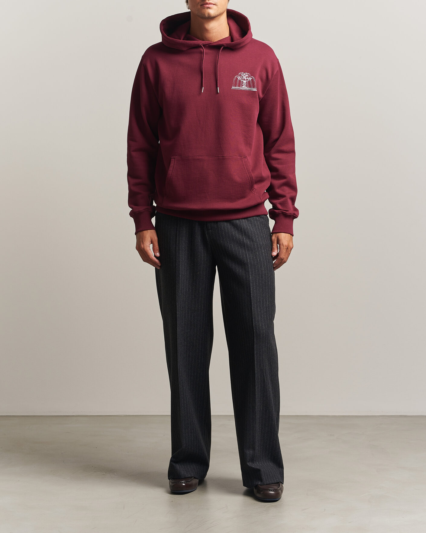 Herre | Trøjer | Drôle de Monsieur | Fountain Printed Hoodie Burgundy