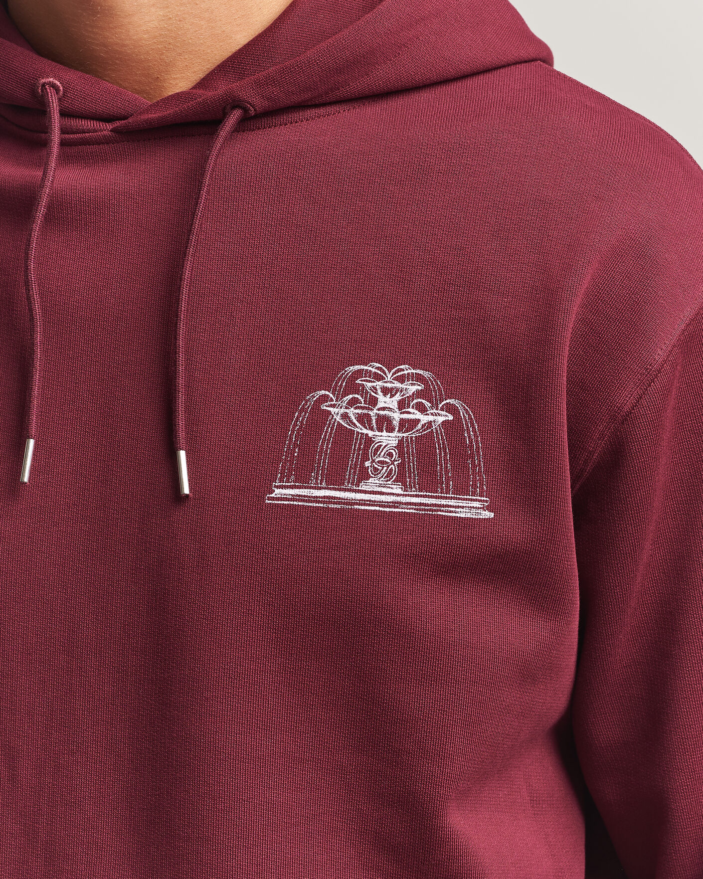 Herre | Trøjer | Drôle de Monsieur | Fountain Printed Hoodie Burgundy