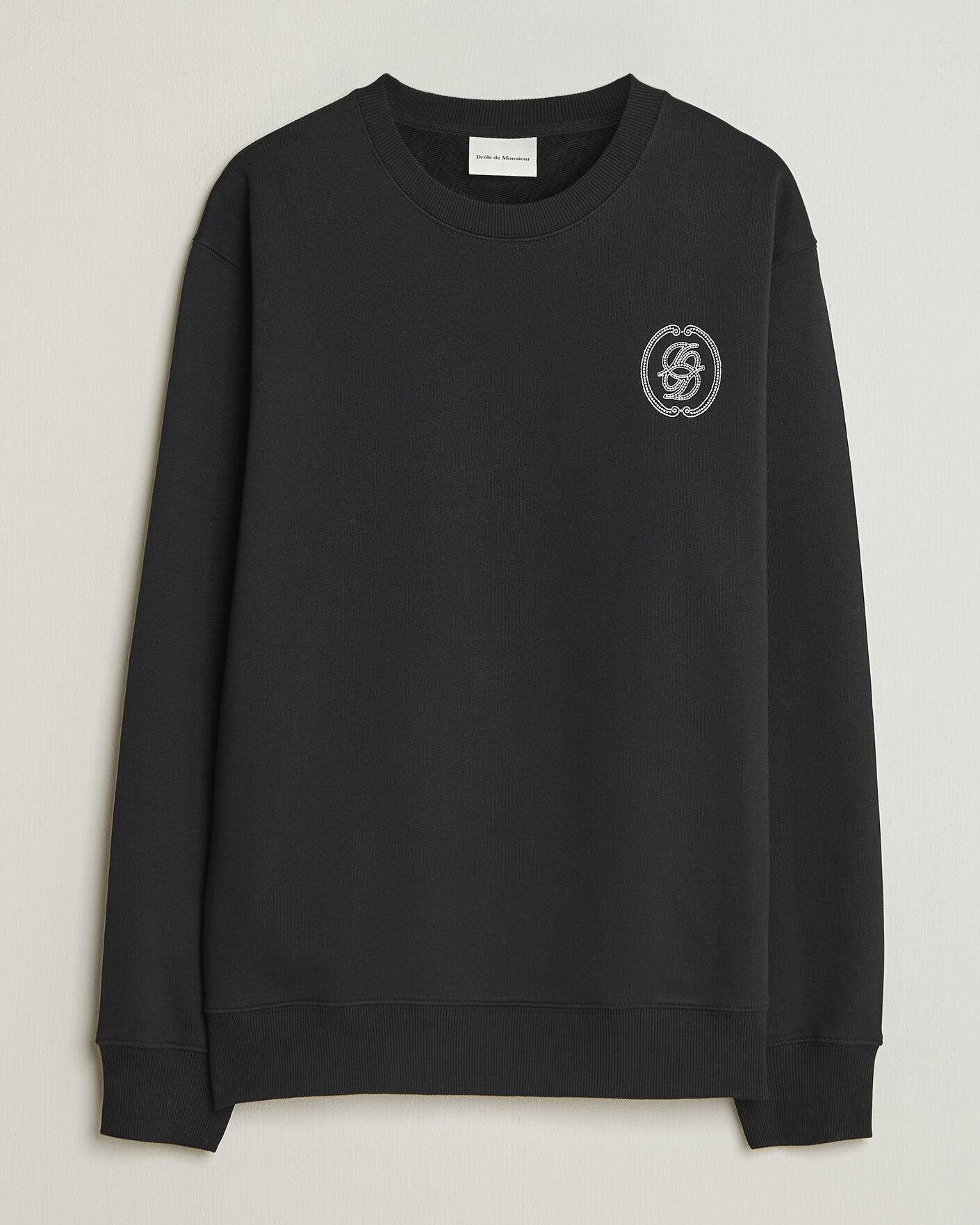 Herre | Trøjer | Drôle de Monsieur | Mirror D Embroidered Sweatshirt Black