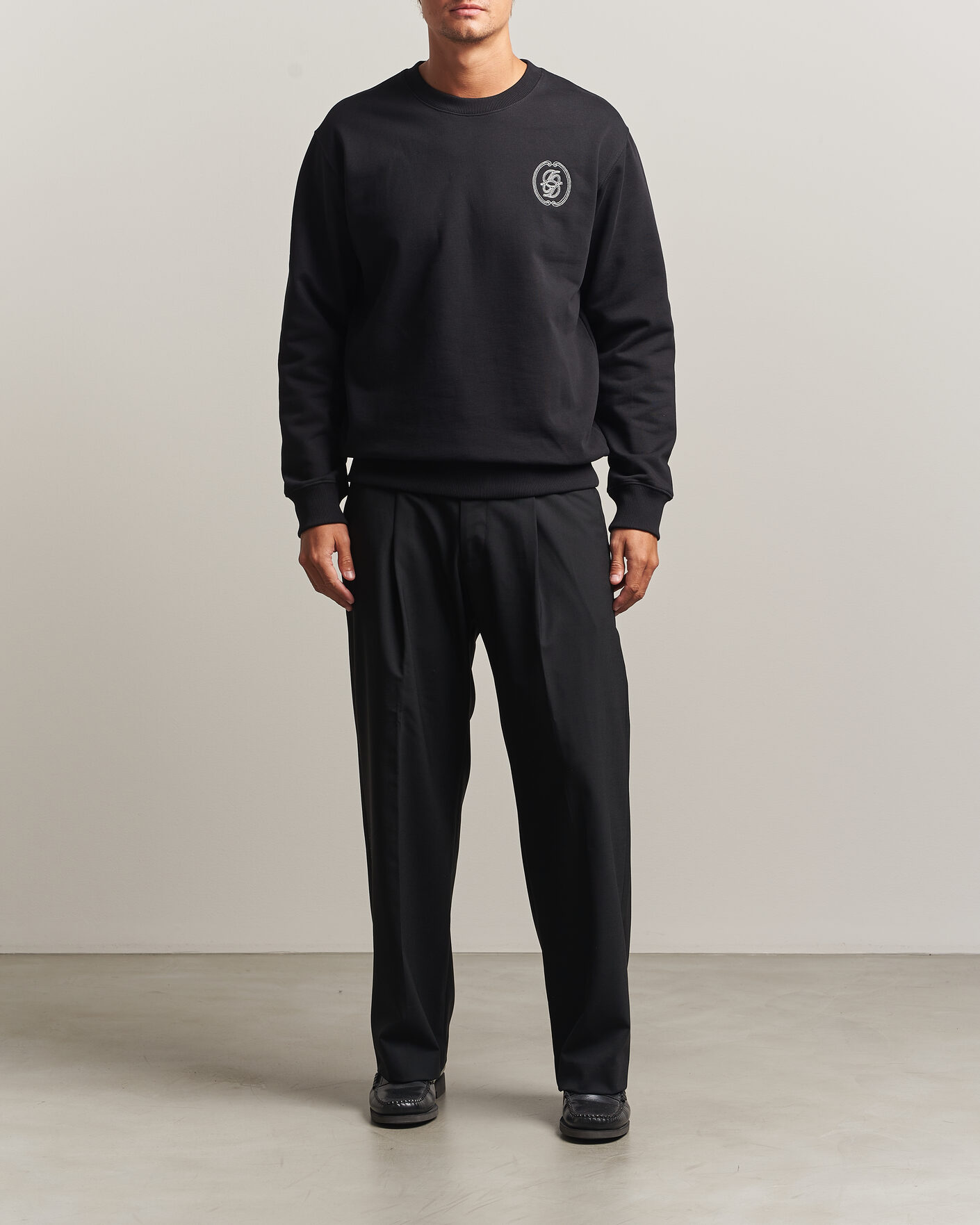 Herre | Trøjer | Drôle de Monsieur | Mirror D Embroidered Sweatshirt Black