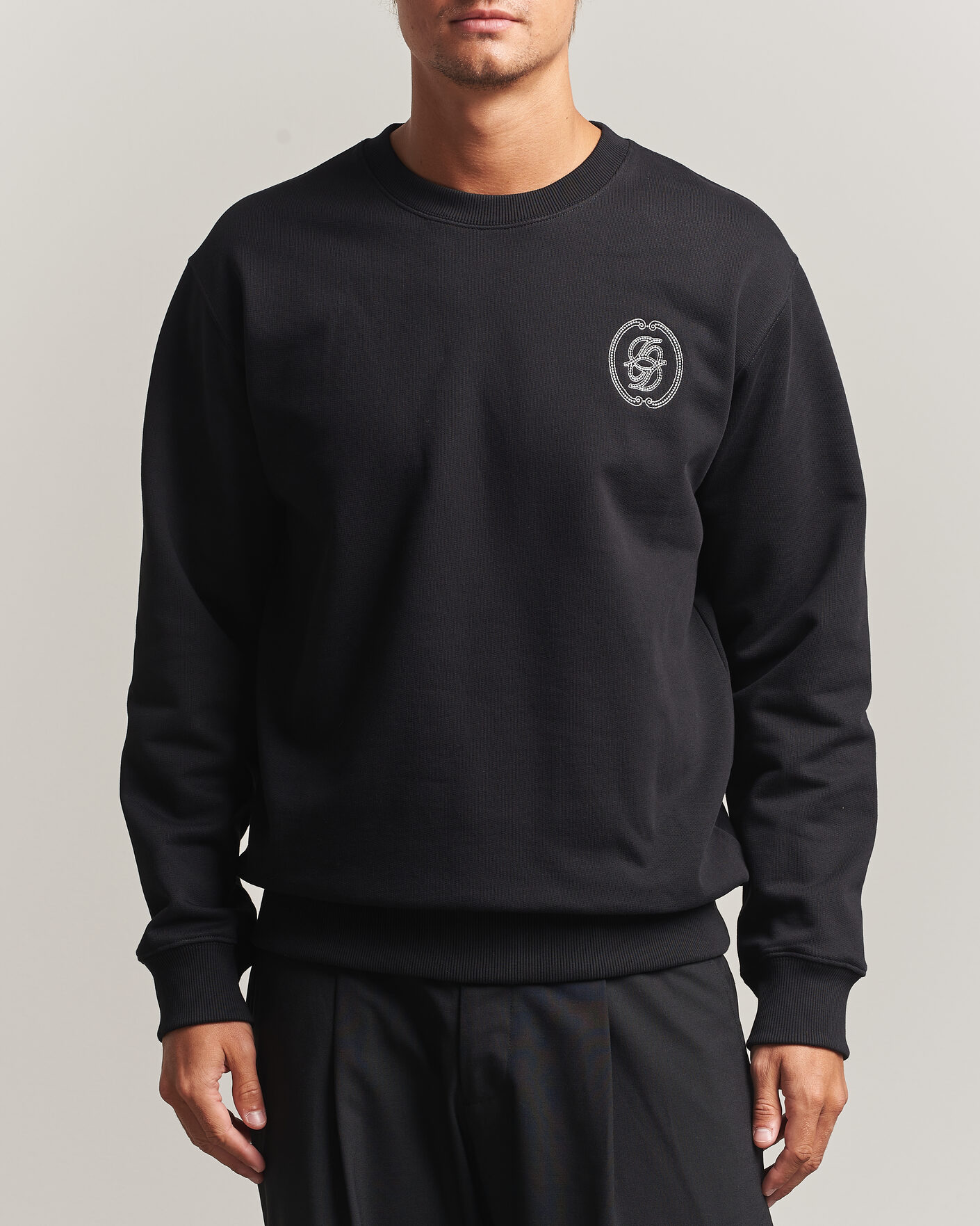 Herre | Trøjer | Drôle de Monsieur | Mirror D Embroidered Sweatshirt Black