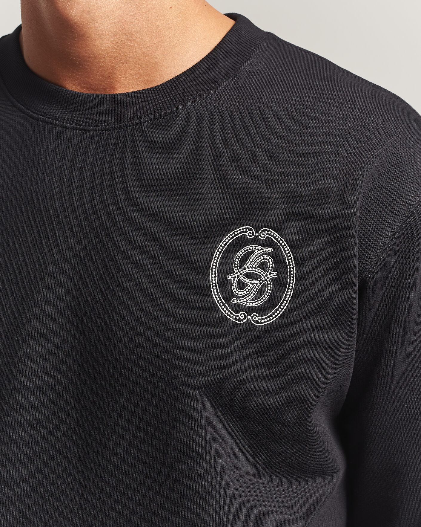 Herre | Trøjer | Drôle de Monsieur | Mirror D Embroidered Sweatshirt Black