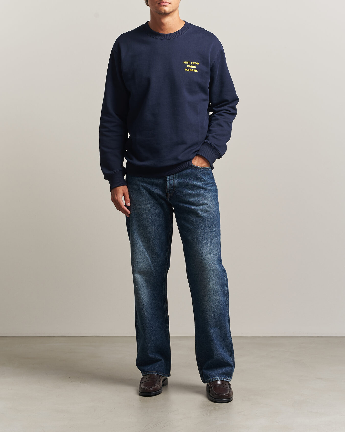 Herre | Trøjer | Drôle de Monsieur | Bold Slogan Sweatshirt Navy