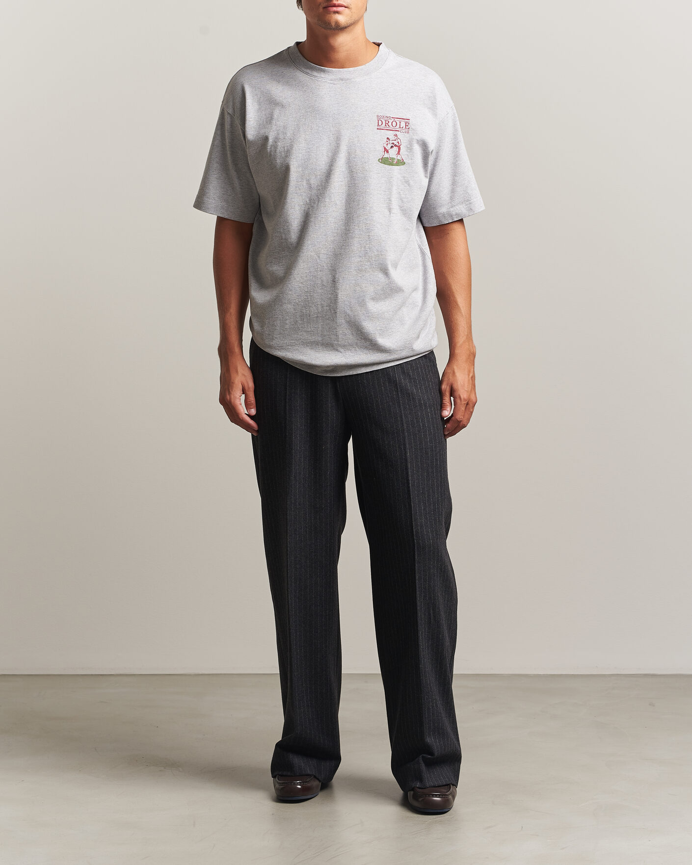 Herre | T-Shirts | Drôle de Monsieur | Boxers T-Shirt Grey Melange