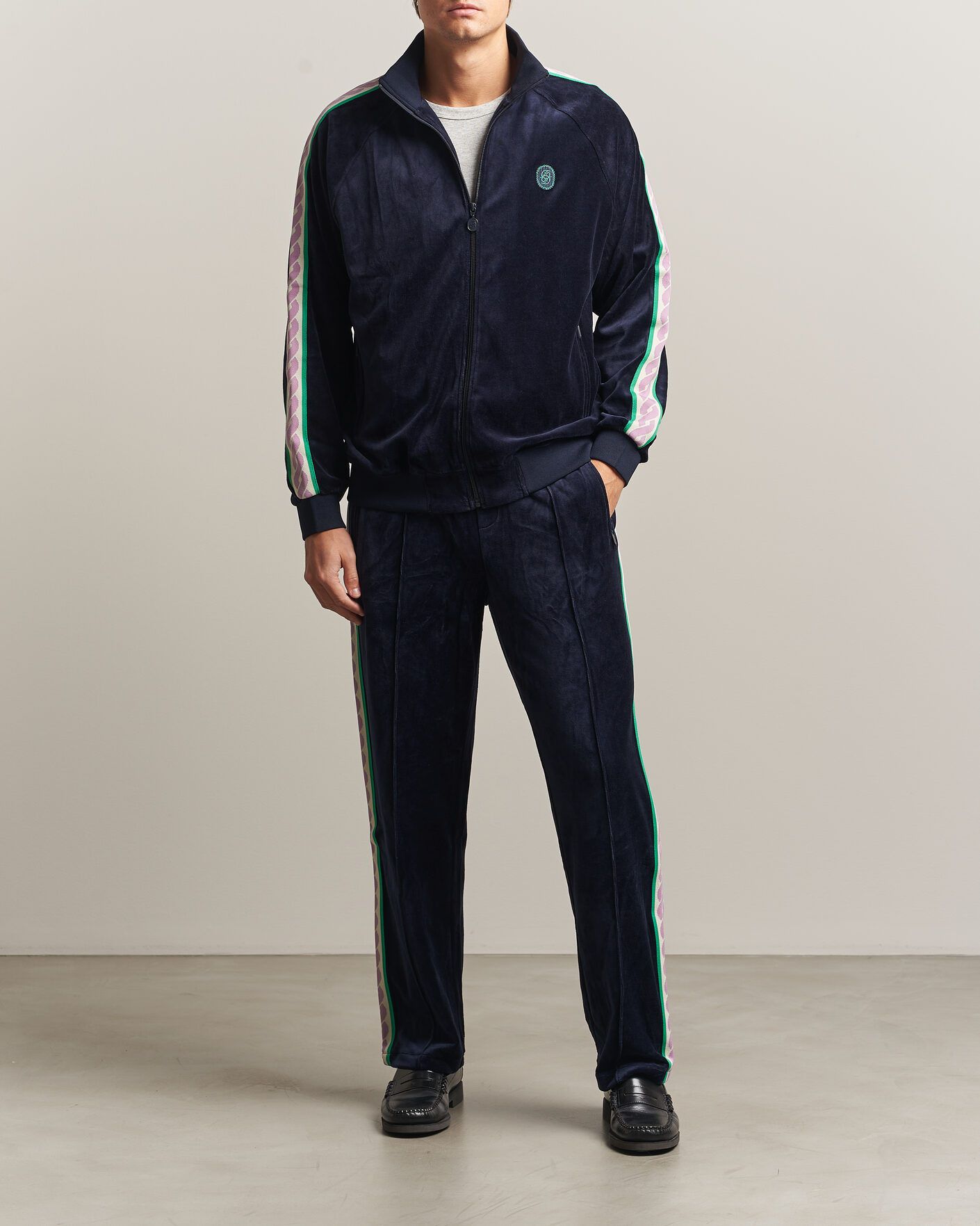 Herre | Trøjer | Drôle de Monsieur | Survêtement Velours Track Jacket Navy