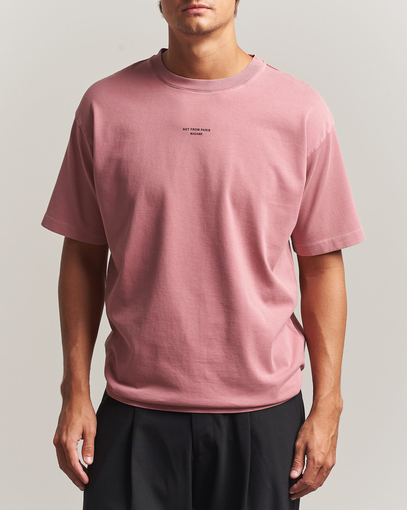 Herre | T-Shirts | Drôle de Monsieur | Classic Slogan T-Shirt Dark Pink