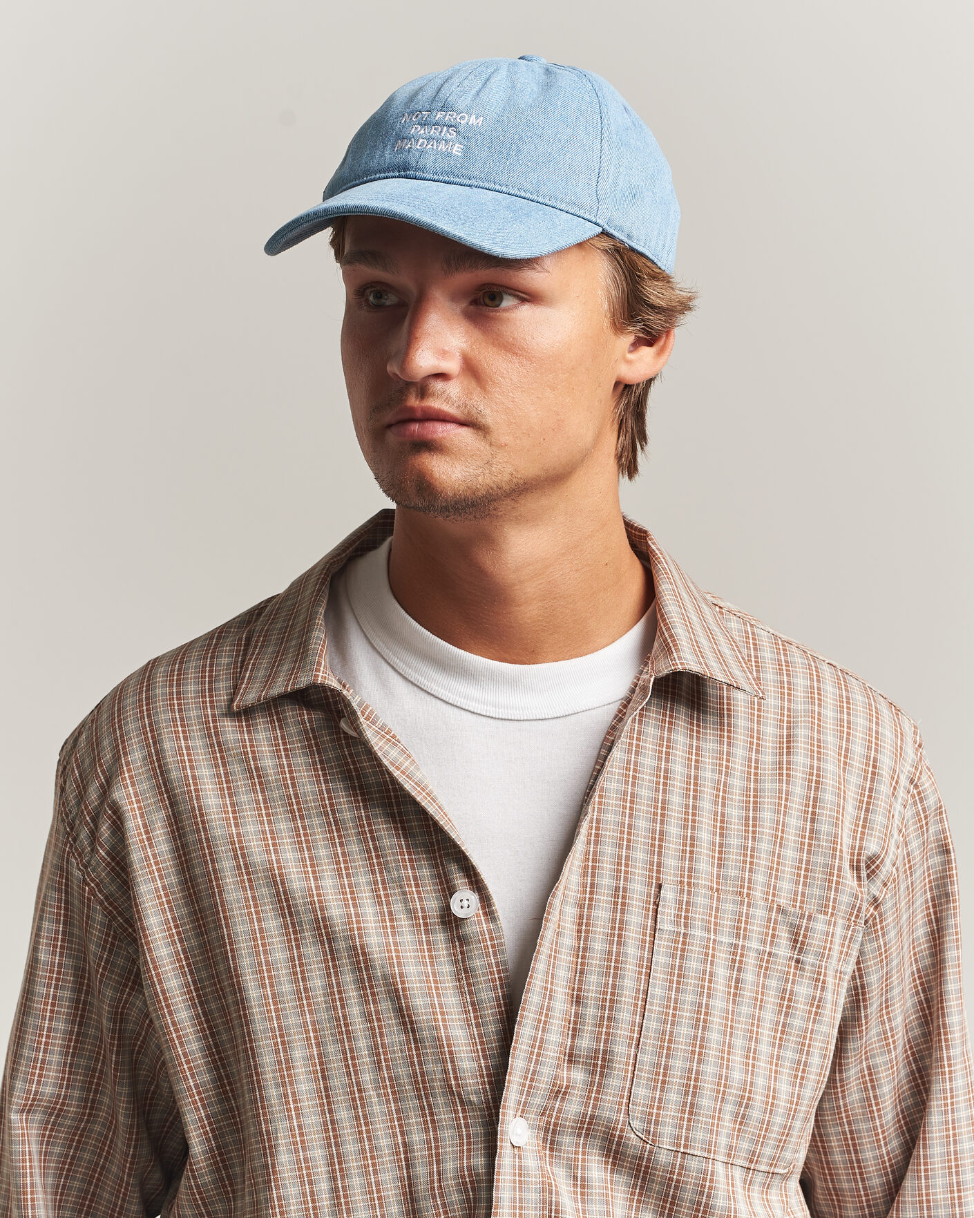 Herre | Hatte & kasketter | Drôle de Monsieur | Slogan Denim Baseball Cap Blue