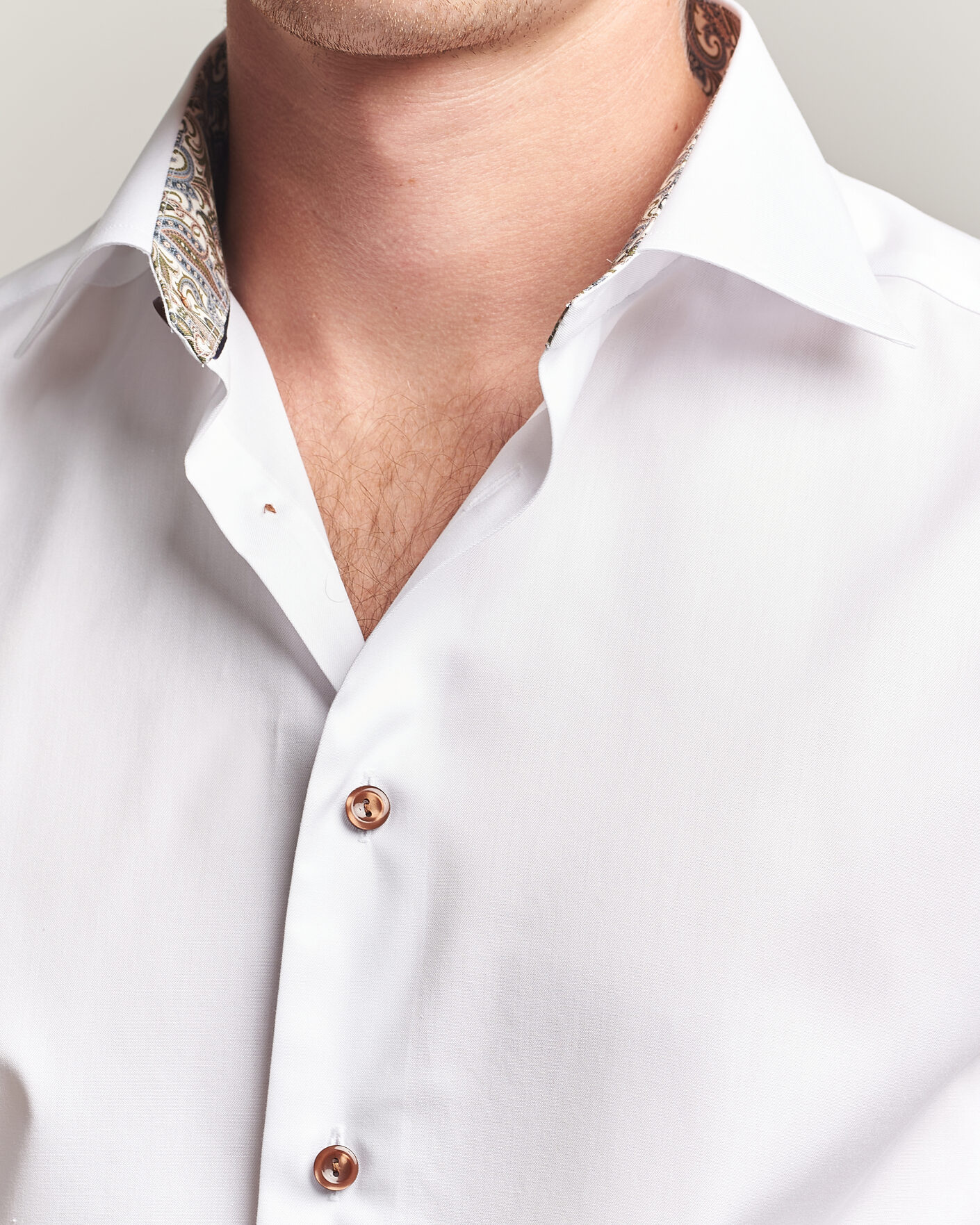 Herre | Skjorter | Eton | Slim Fit Signature Twill Contrast Shirt White