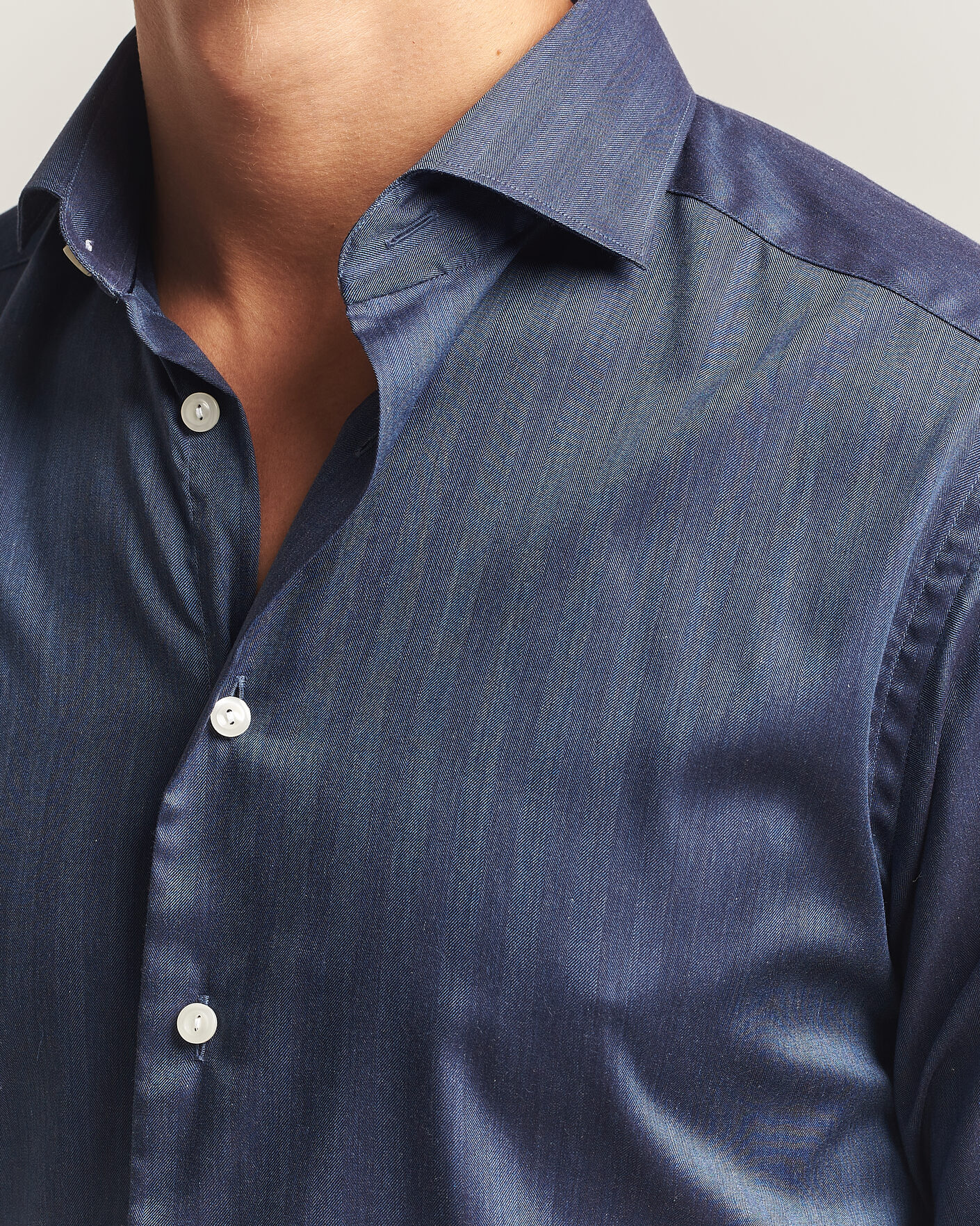 Herre | Skjorter | Eton | Slim Fit Signature Flannel Shirt Dark Blue