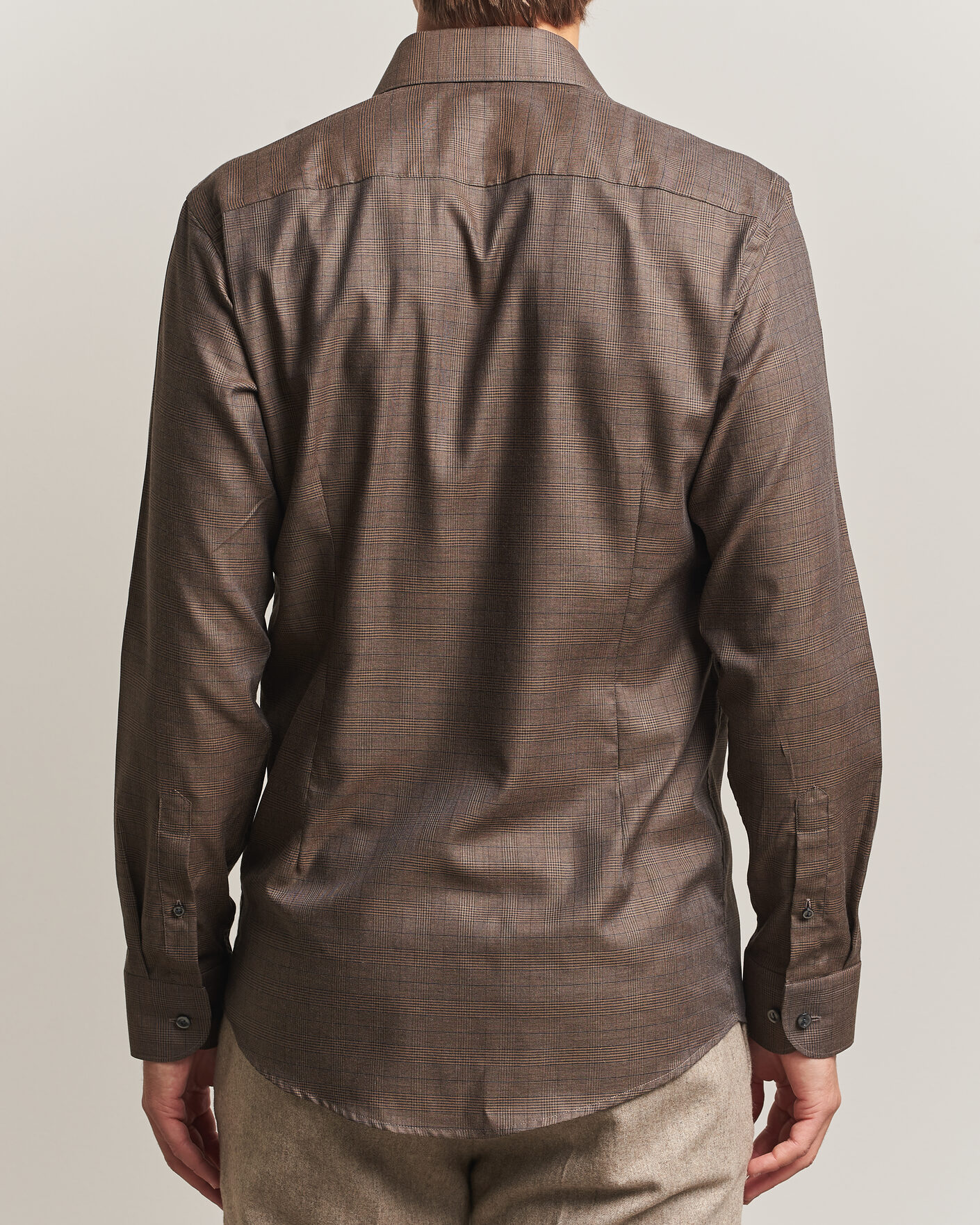 Herre | Skjorter | Eton | Slim Fit Signature Flannel Checked Shirt Dark Brown