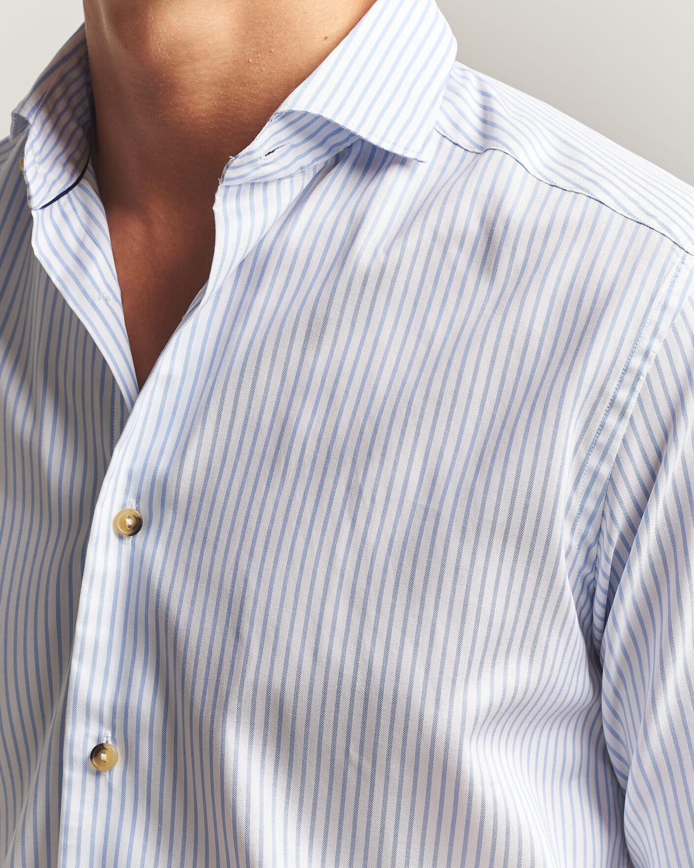 Herre | Skjorter | Eton | Casual Fit Signature Oxford Striped Shirt Light Blue