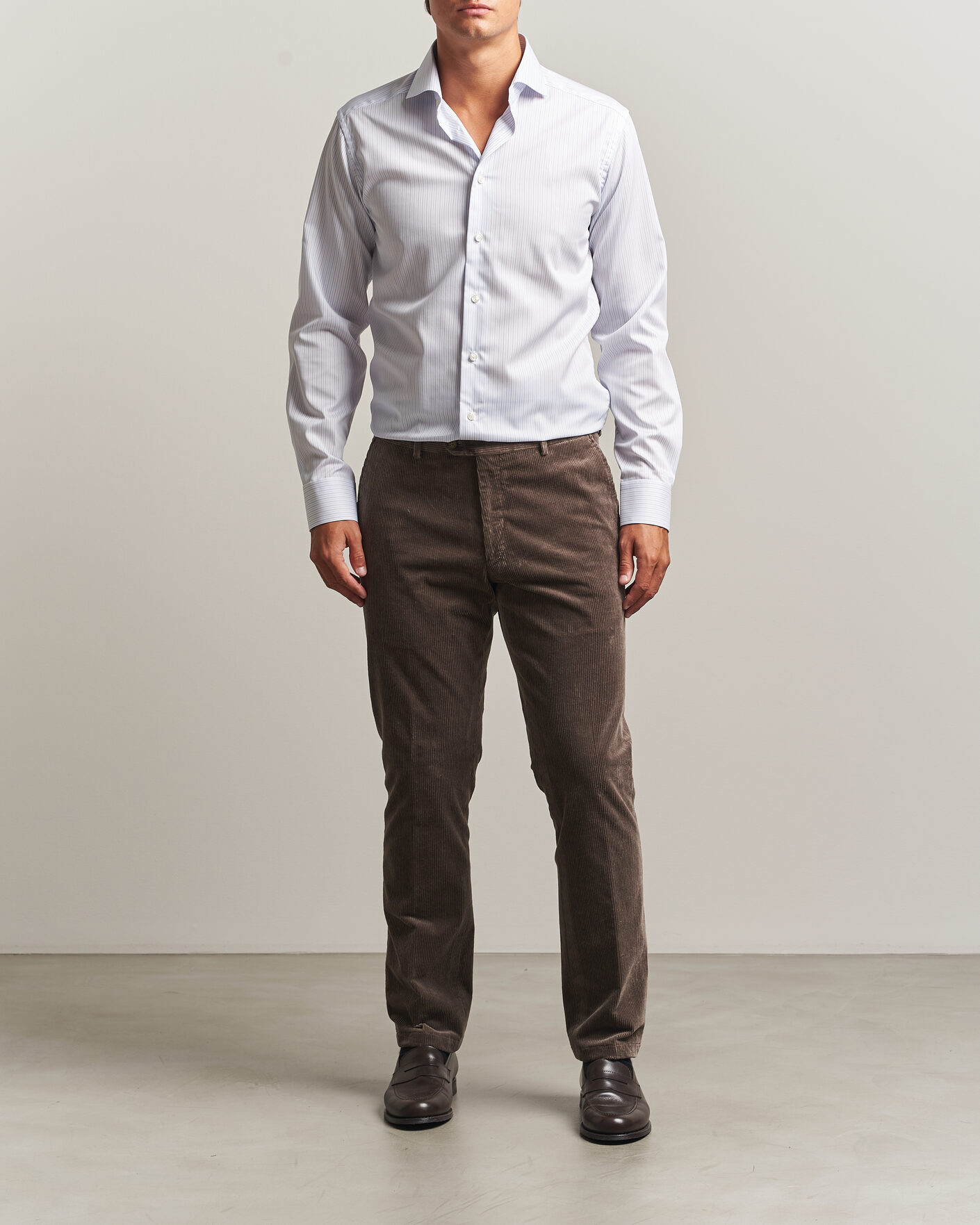 Herre | Skjorter | Eton | Slim Fit Fine Twill Striped Shirt Light Blue