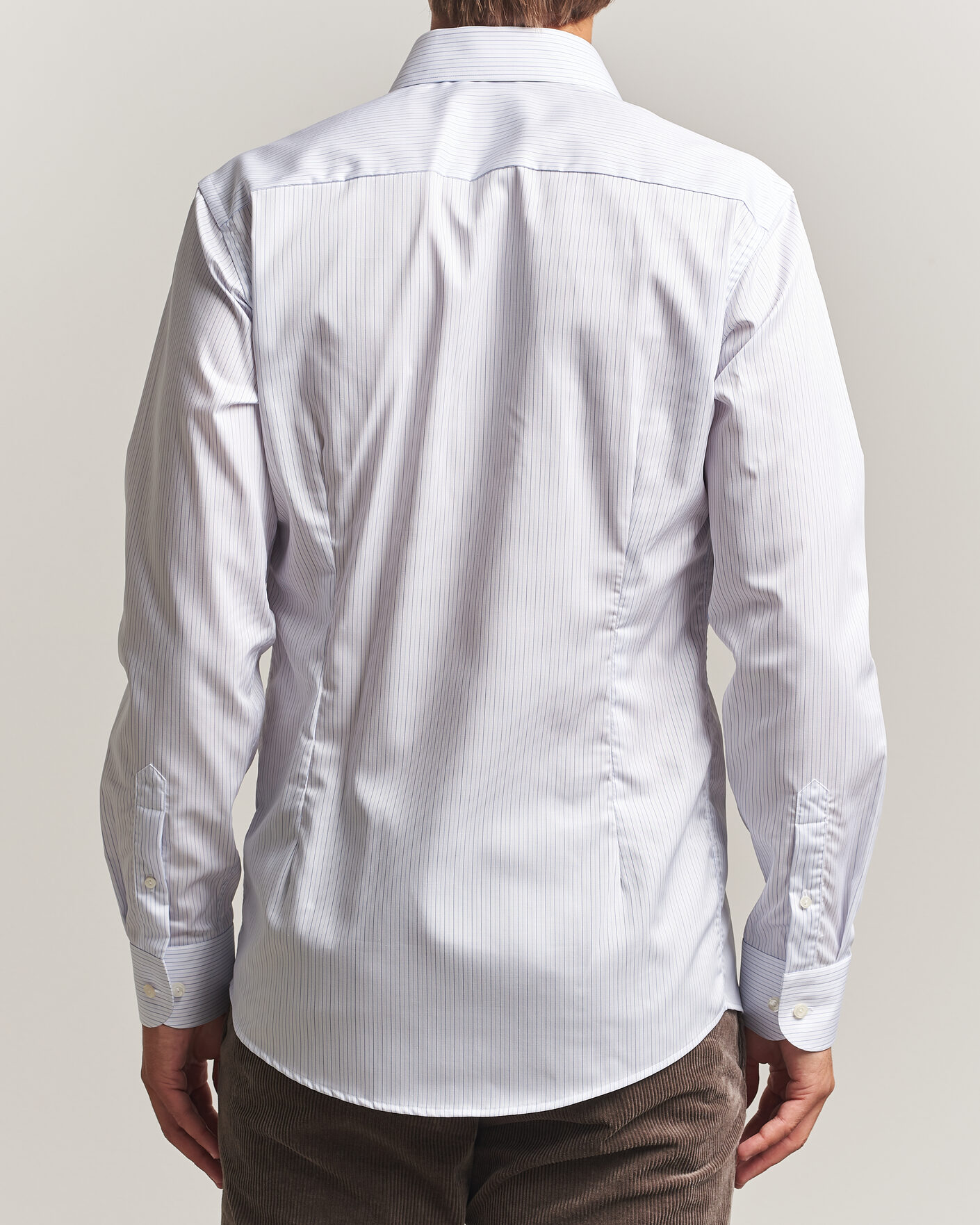 Herre | Skjorter | Eton | Slim Fit Fine Twill Striped Shirt Light Blue
