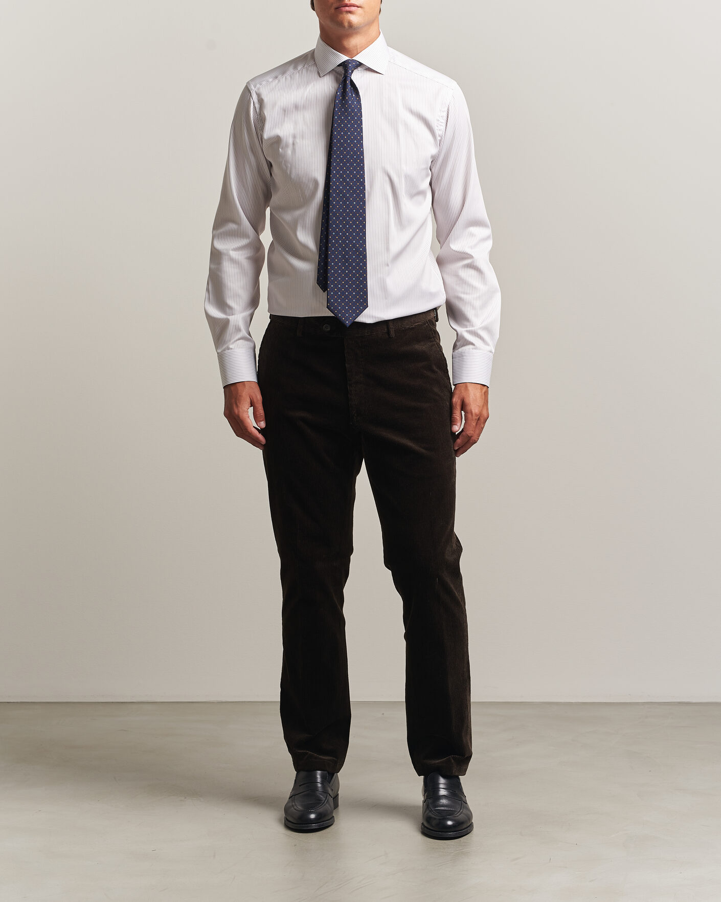 Herre | Skjorter | Eton | Slim Fit Fine Twill Striped Shirt Orange