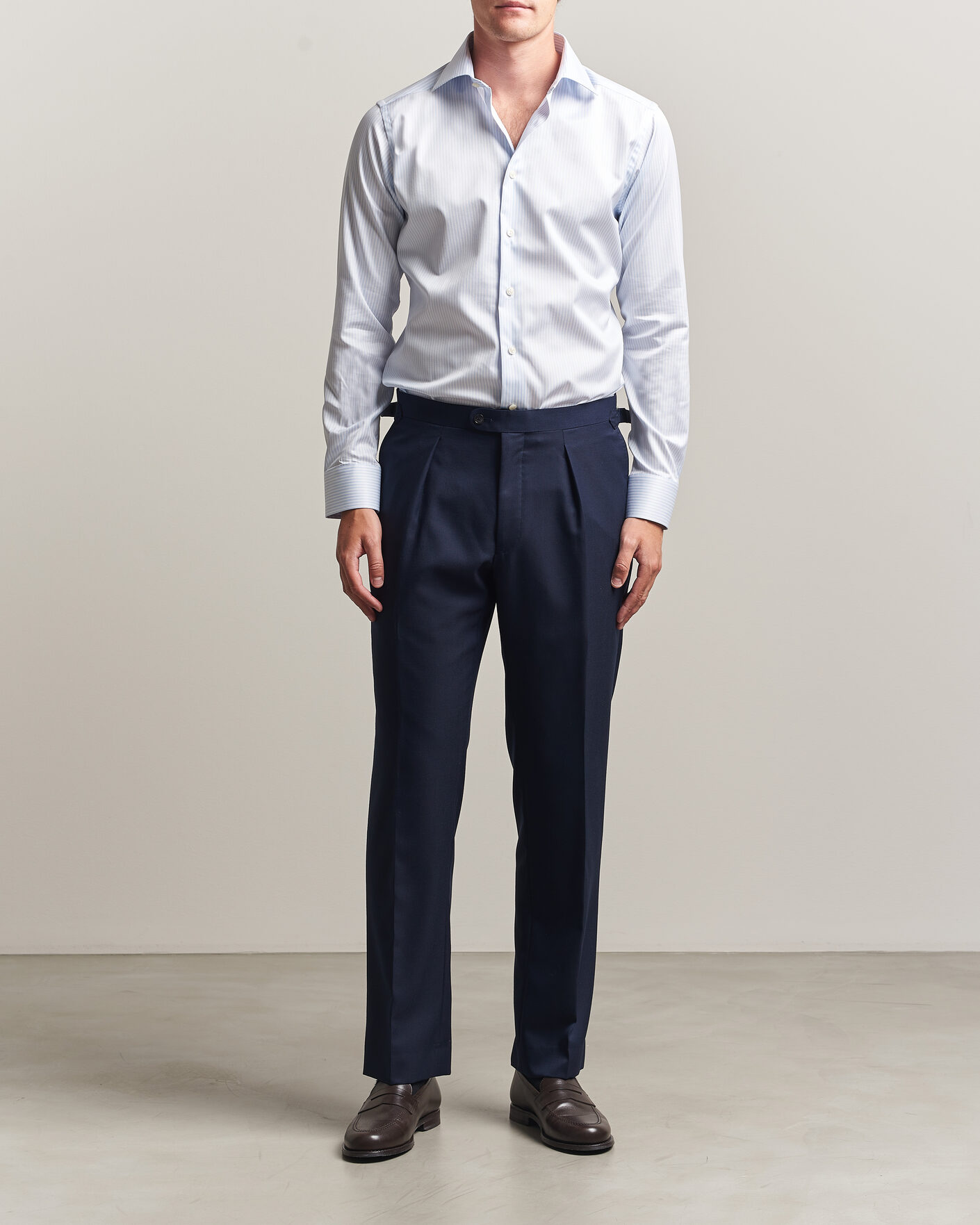 Herre | Skjorter | Eton | Slim Fit Signature Twill Striped Shirt Light Blue