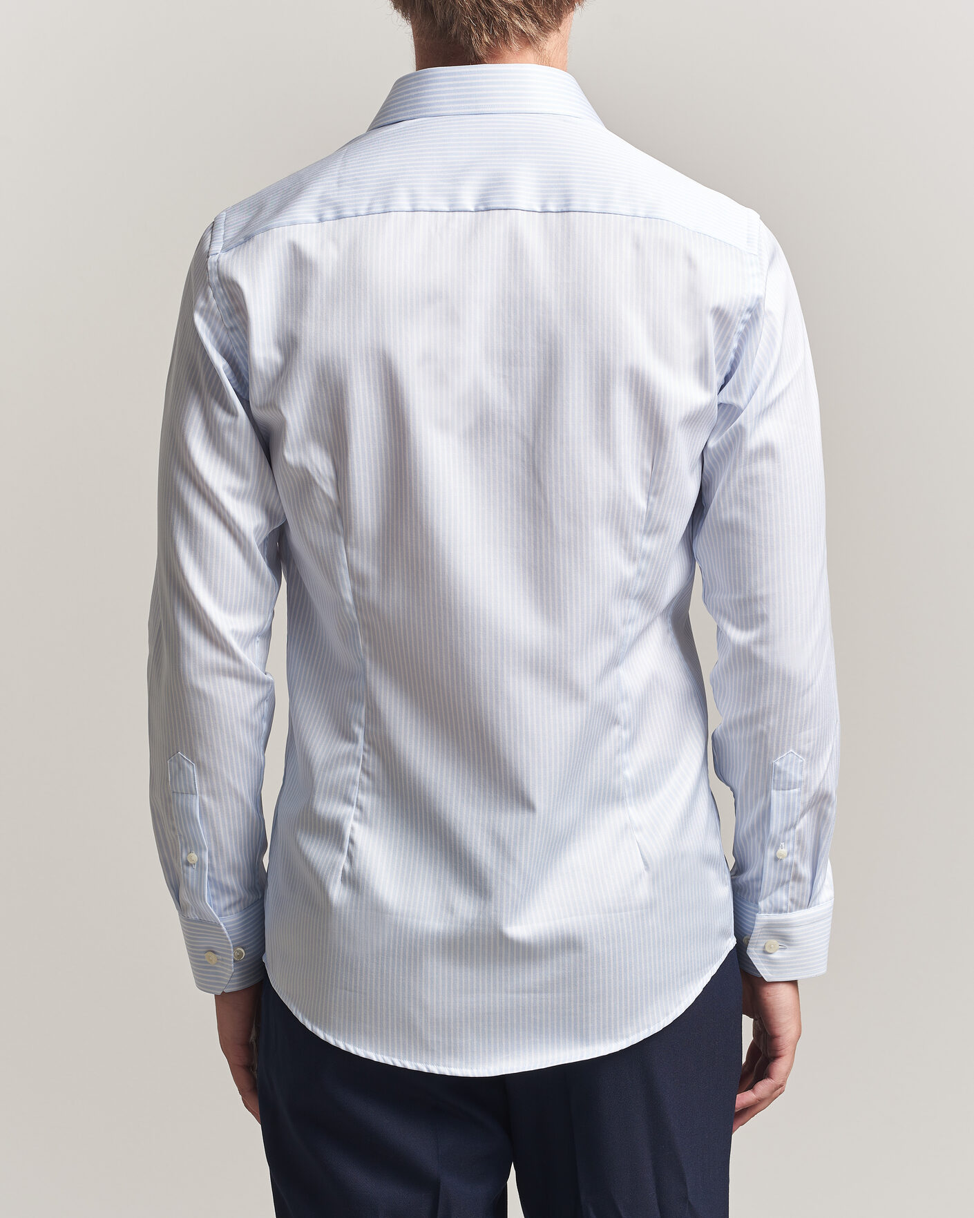 Herre | Skjorter | Eton | Slim Fit Signature Twill Striped Shirt Light Blue