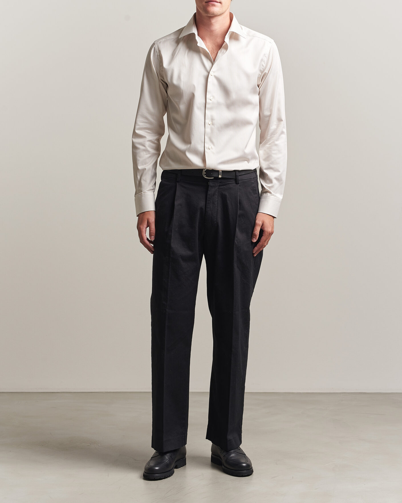 Herre | Skjorter | Eton | Slim Fit Signature Twill Striped Shirt Beige