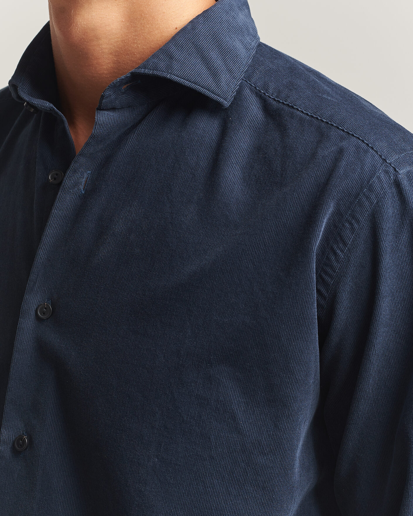 Herre | Skjorter | Eton | Casual Fit Corduroy Shirt Navy Blue