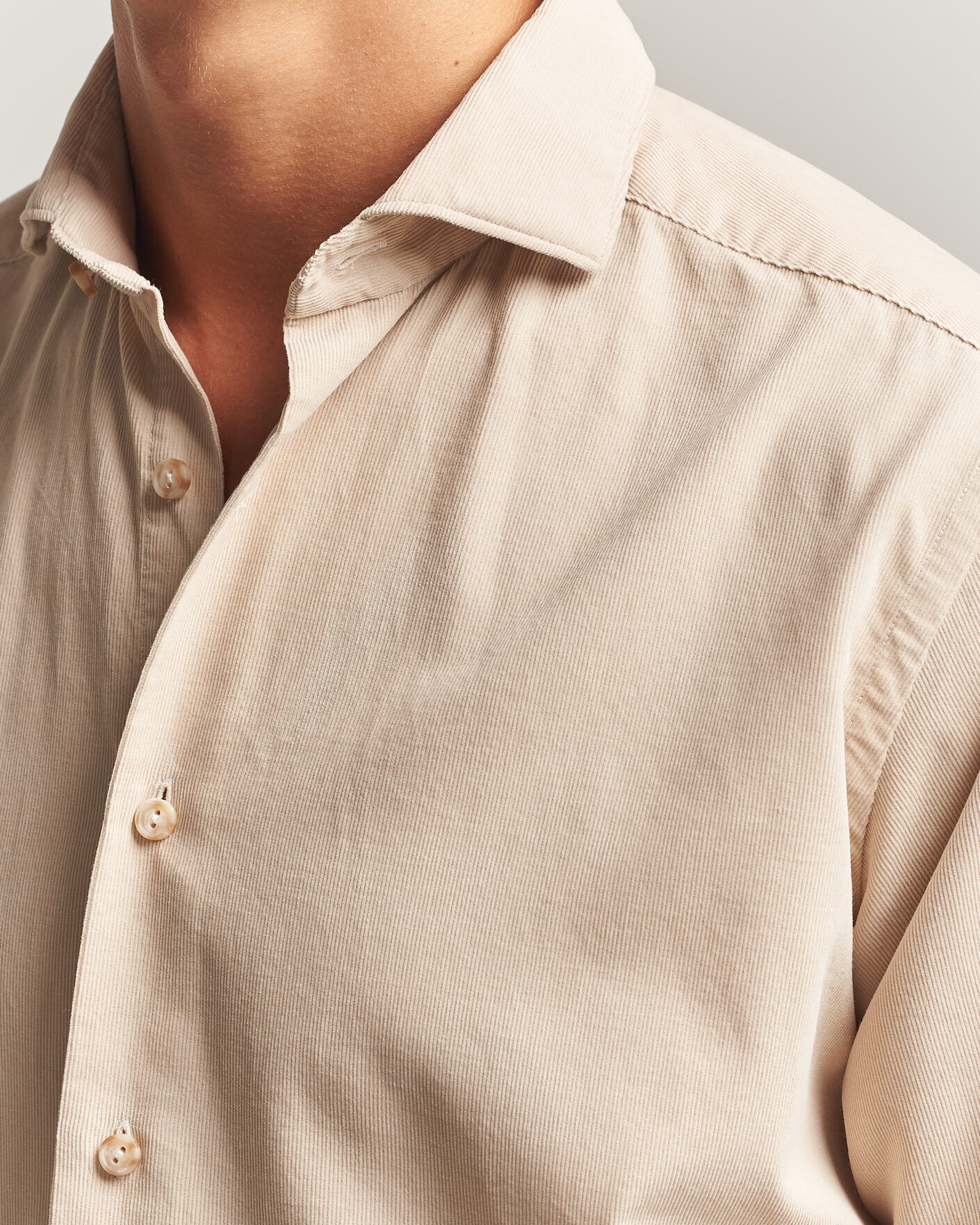 Herre | Skjorter | Eton | Casual Fit Corduroy Shirt Beige