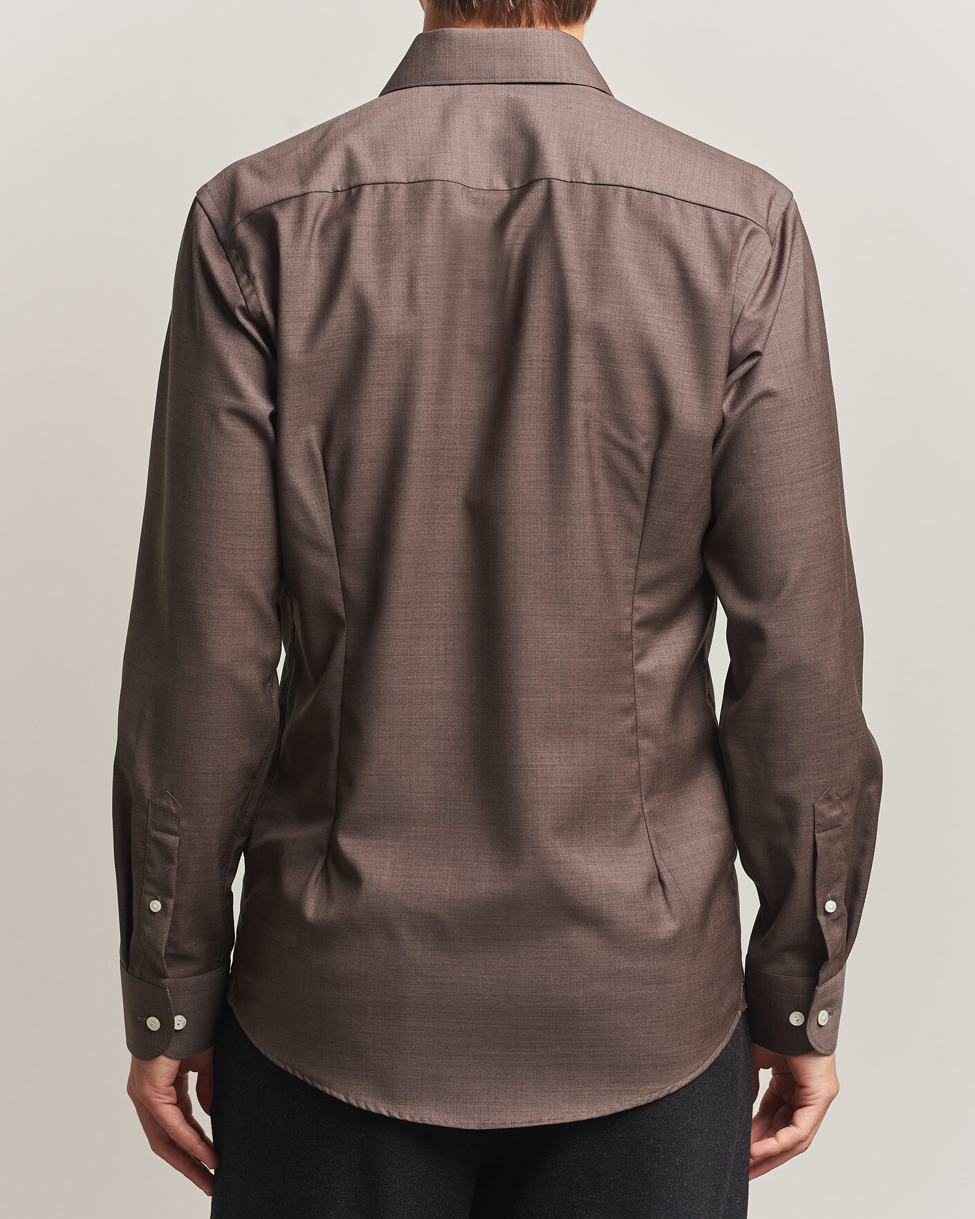 Herre | Skjorter | Eton | Slim Fit Merino Shirt Brown