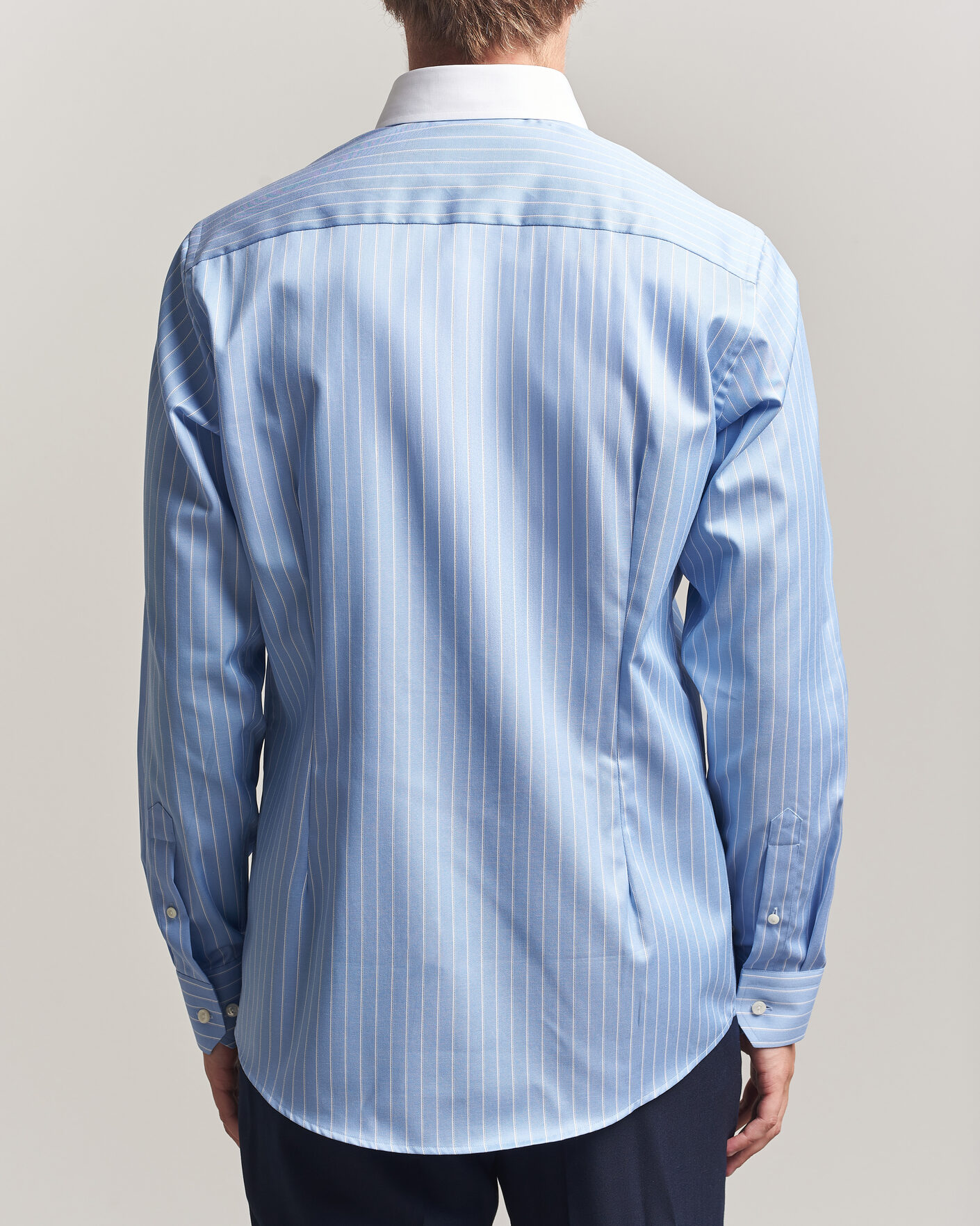 Herre | Skjorter | Eton | Slim Fit Signature Twill Striped Shirt Mid Blue