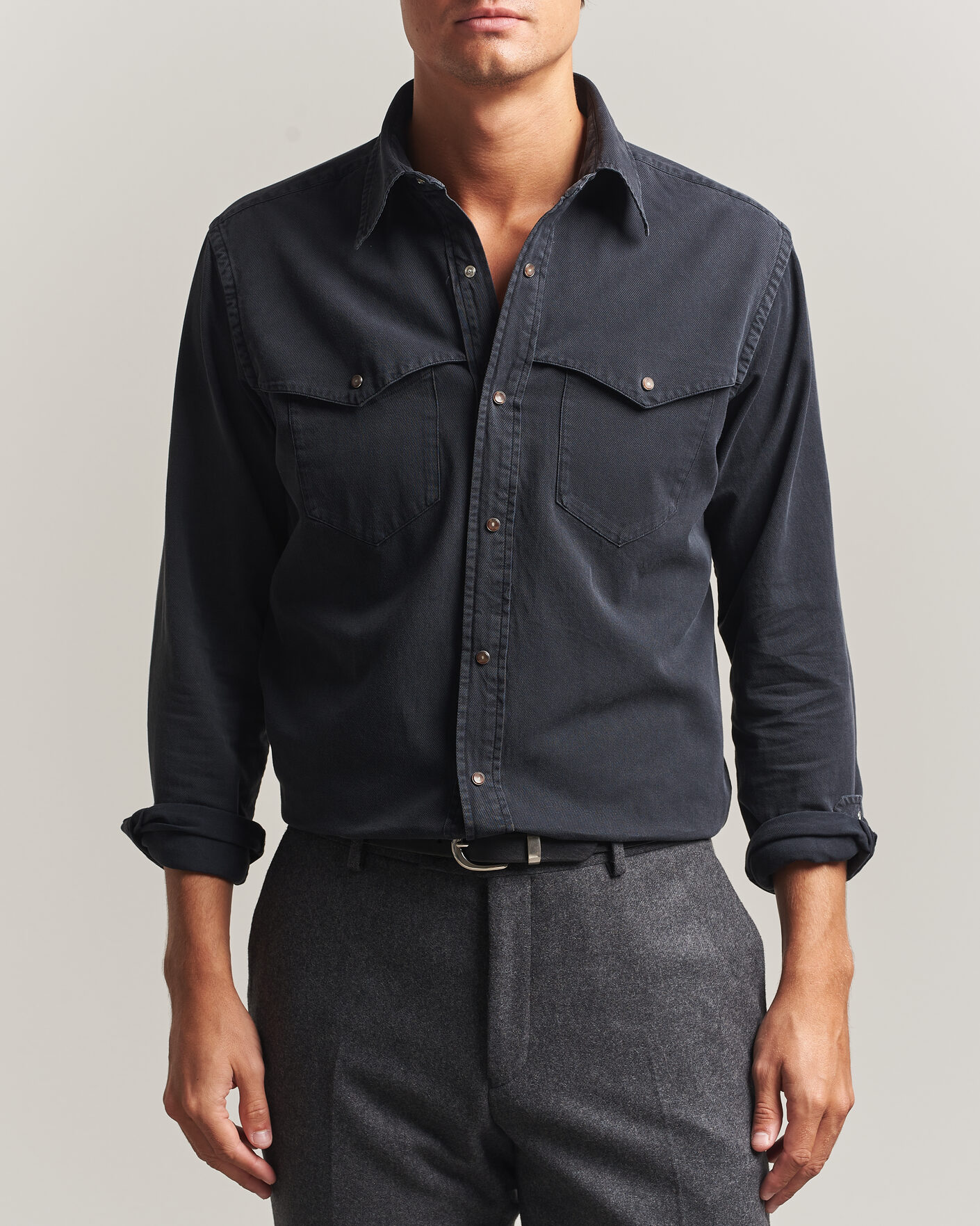 Herre | Skjorter | Eton | Indigo Western Shirt Black