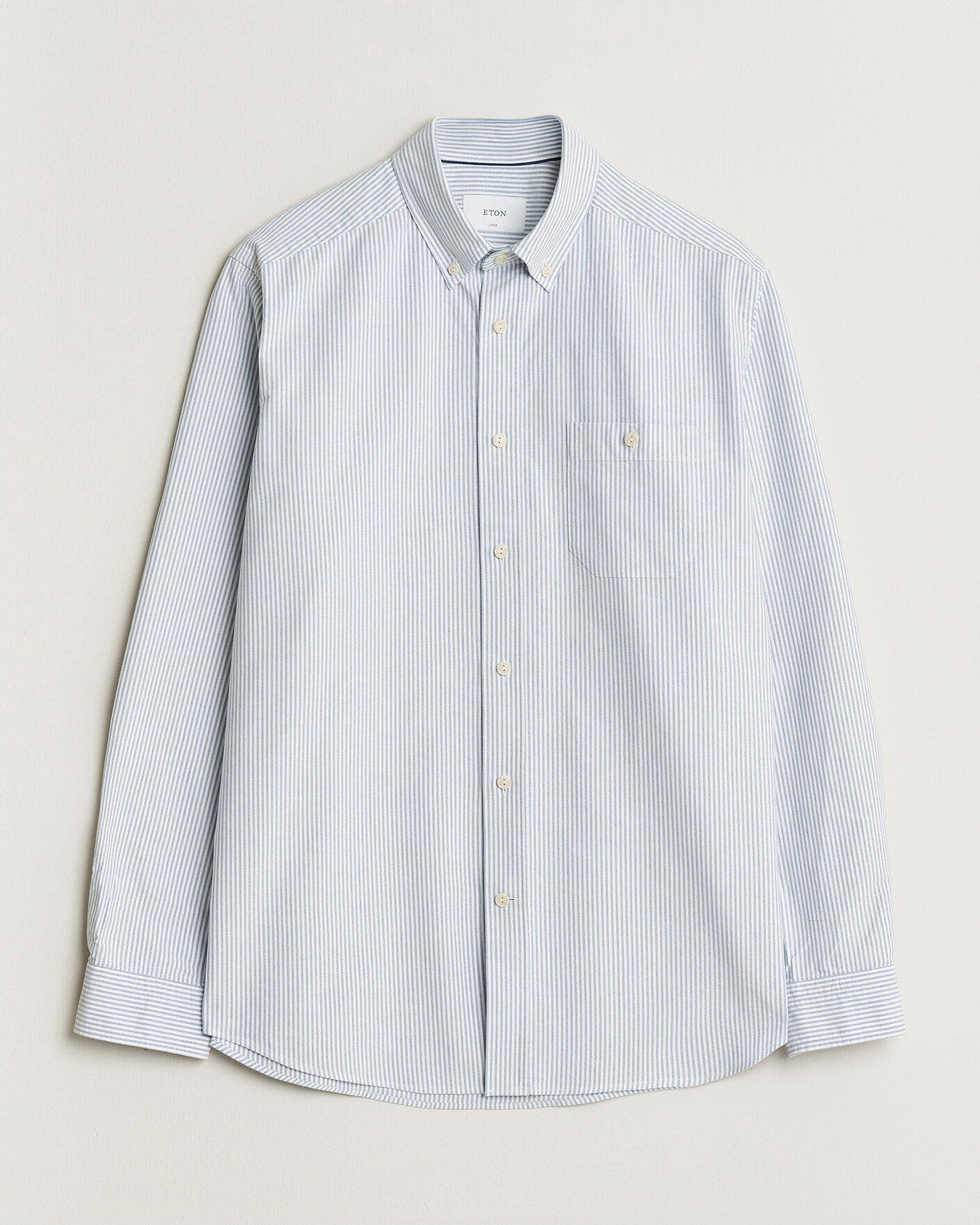 Herre | Skjorter | Eton | Regular Fit Ivy Oxford Striped Shirt Mid Blue