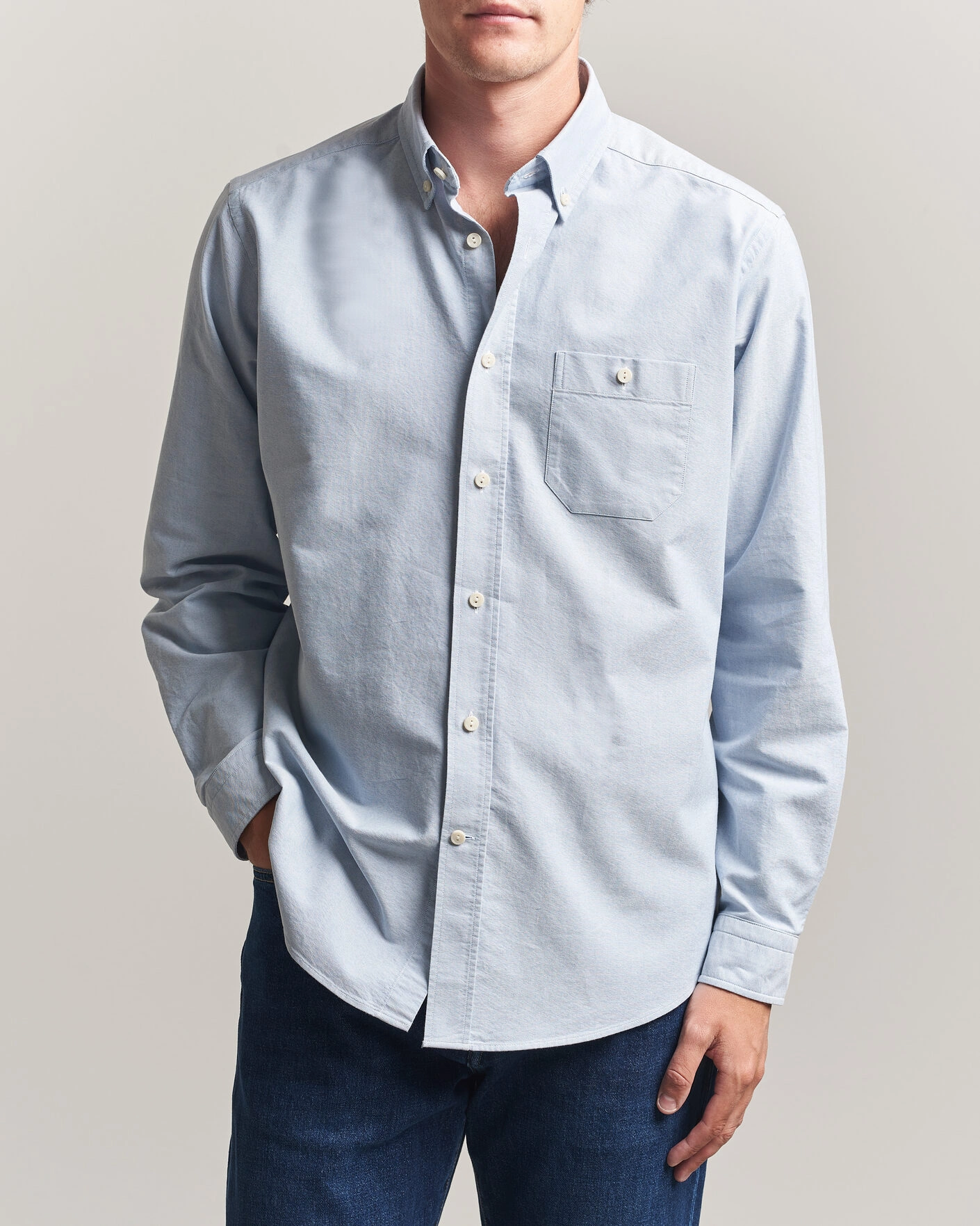 Herre | Skjorter | Eton | Regular Fit Ivy Oxford Shirt Light Blue