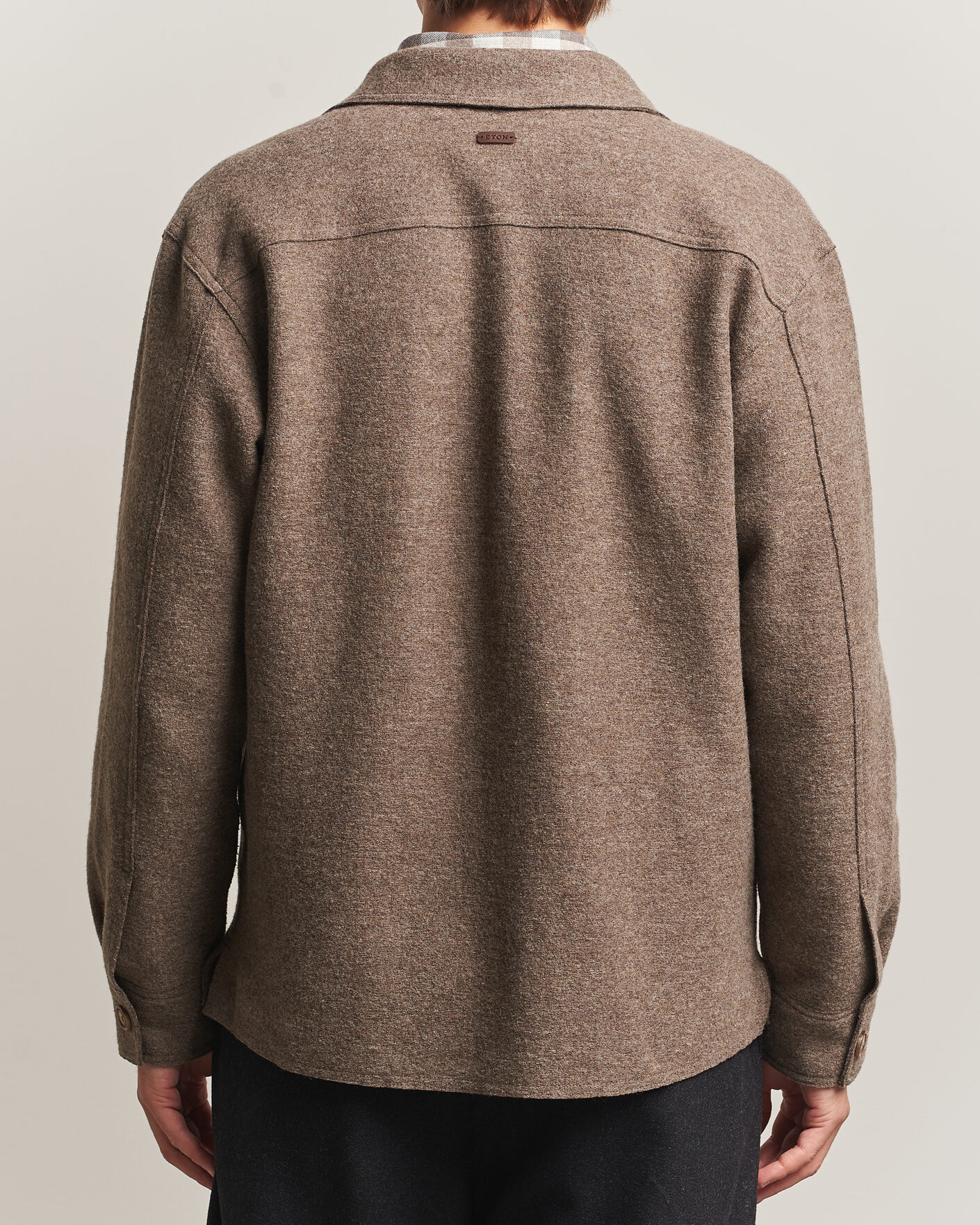 Herre | Jakker | Eton | Boiled Wool Shirt Jacket Brown