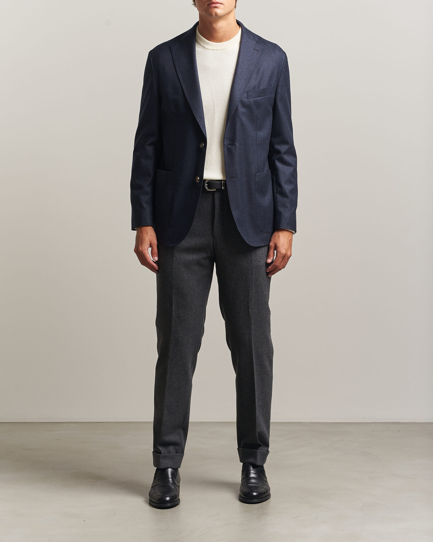 Herre | Blazere & jakker | Eton | Wool Flannel Soft Jacket Navy Blue