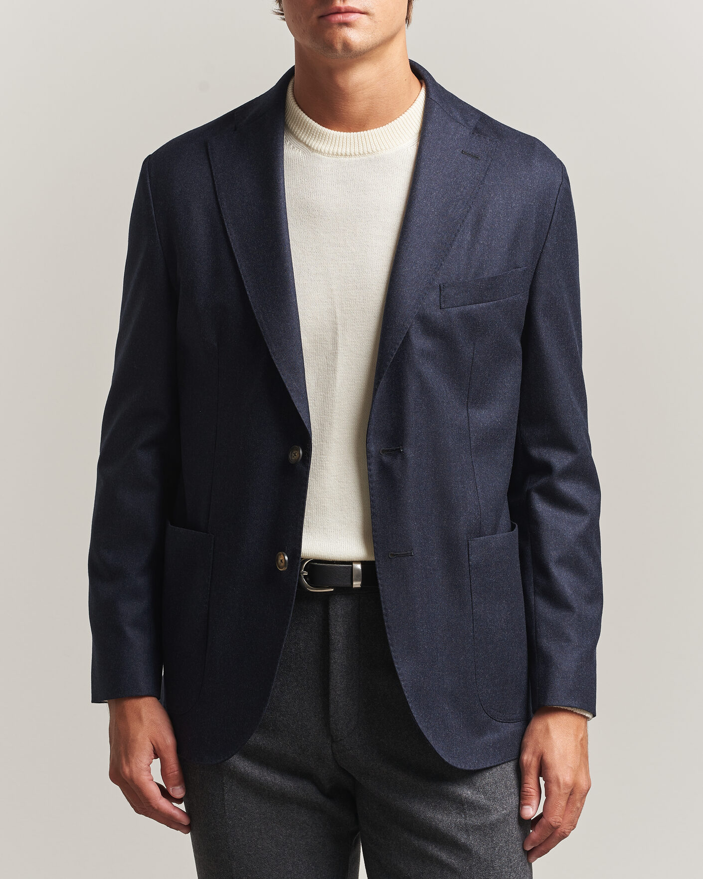 Herre | Blazere & jakker | Eton | Wool Flannel Soft Jacket Navy Blue