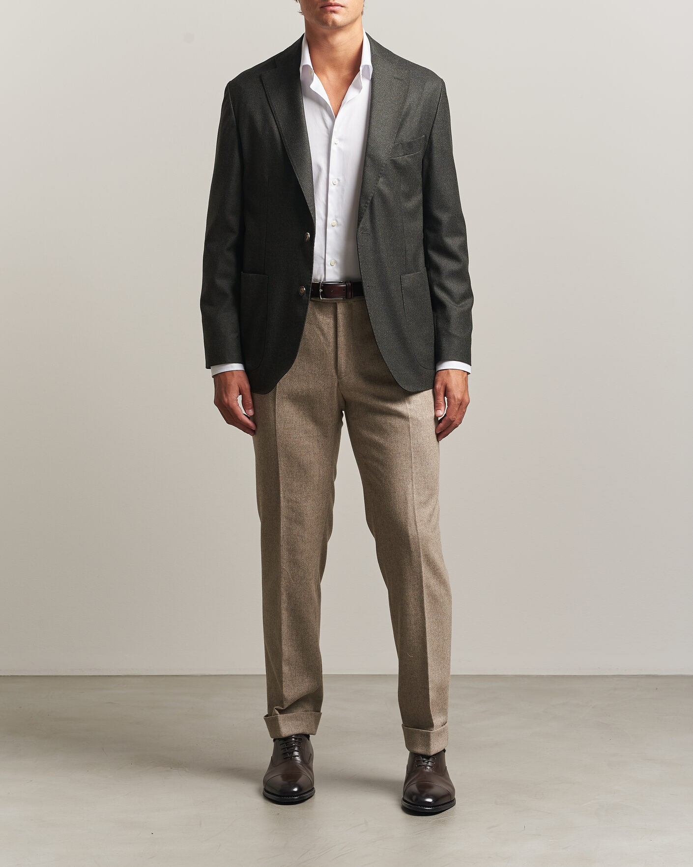 Herre | Blazere & jakker | Eton | Wool Flannel Soft Jacket Dark Green