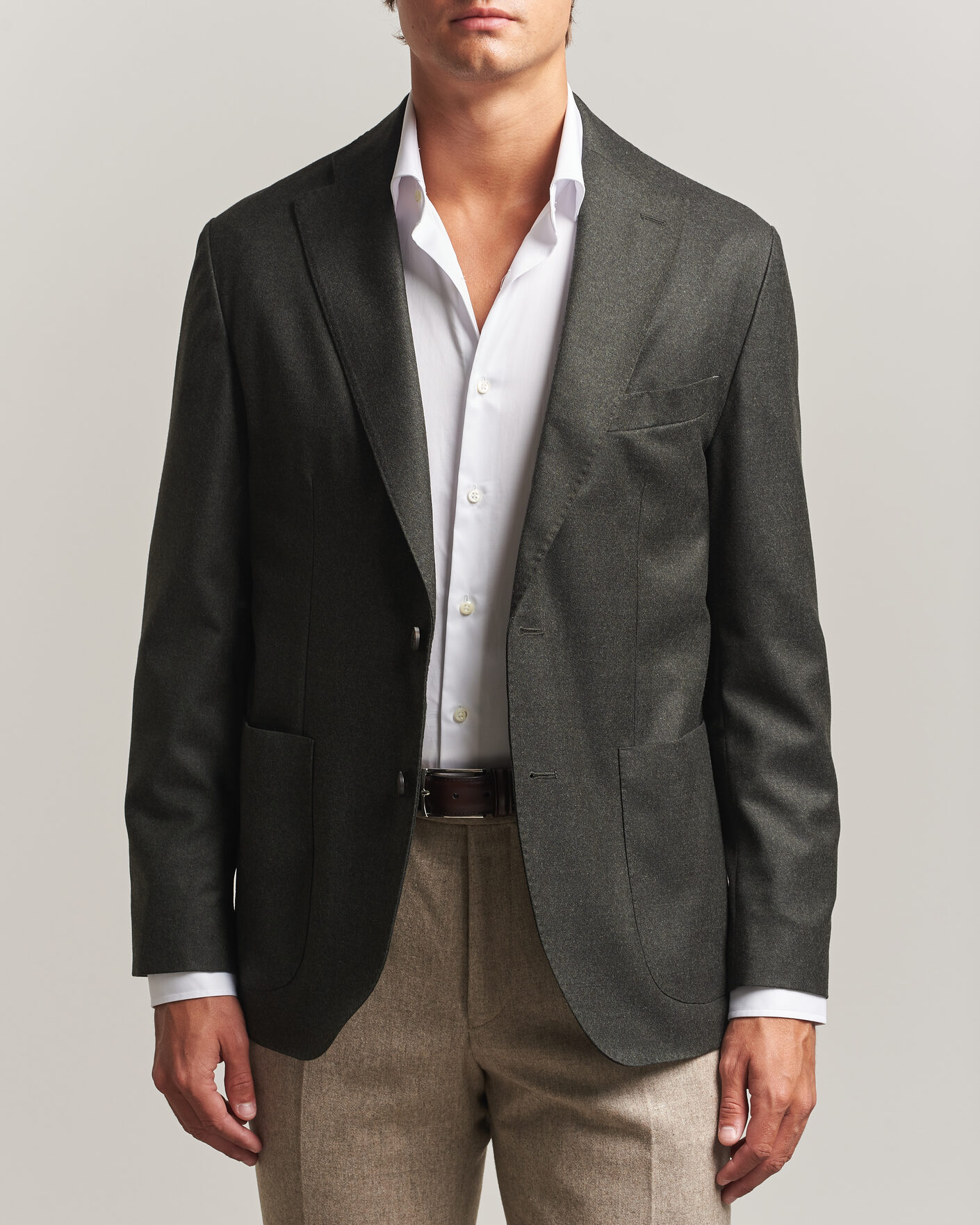 Herre | Blazere & jakker | Eton | Wool Flannel Soft Jacket Dark Green