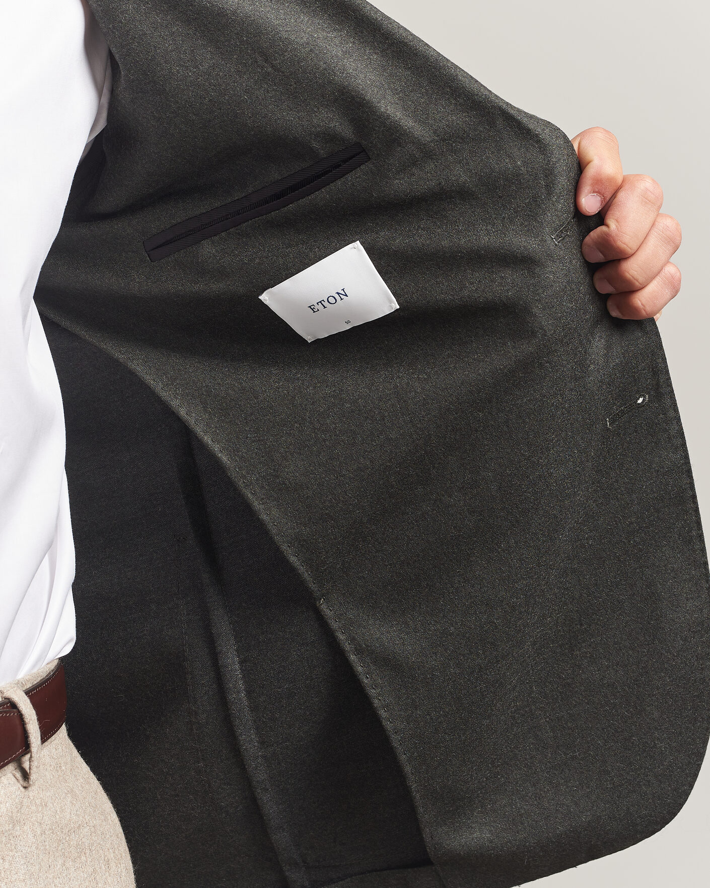 Herre | Blazere & jakker | Eton | Wool Flannel Soft Jacket Dark Green