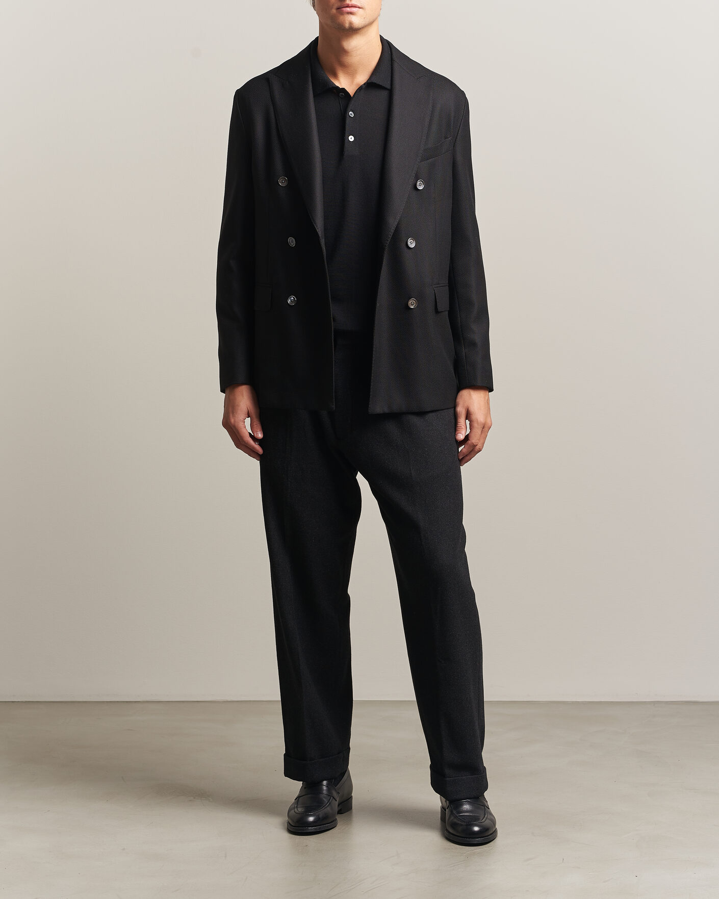 Herre | Blazere & jakker | Eton | Double Breasted Hopsack Soft jacket Black