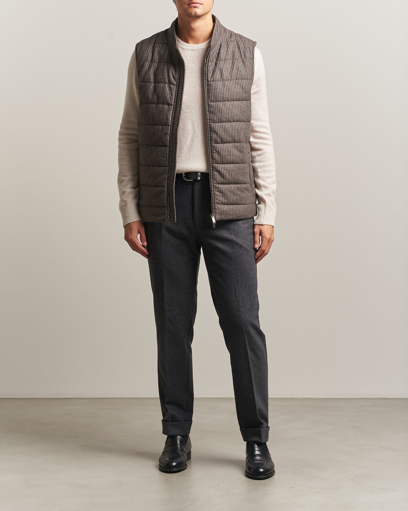 Herre | Veste | Eton | Wool/Cashmere Padded Vest Brown