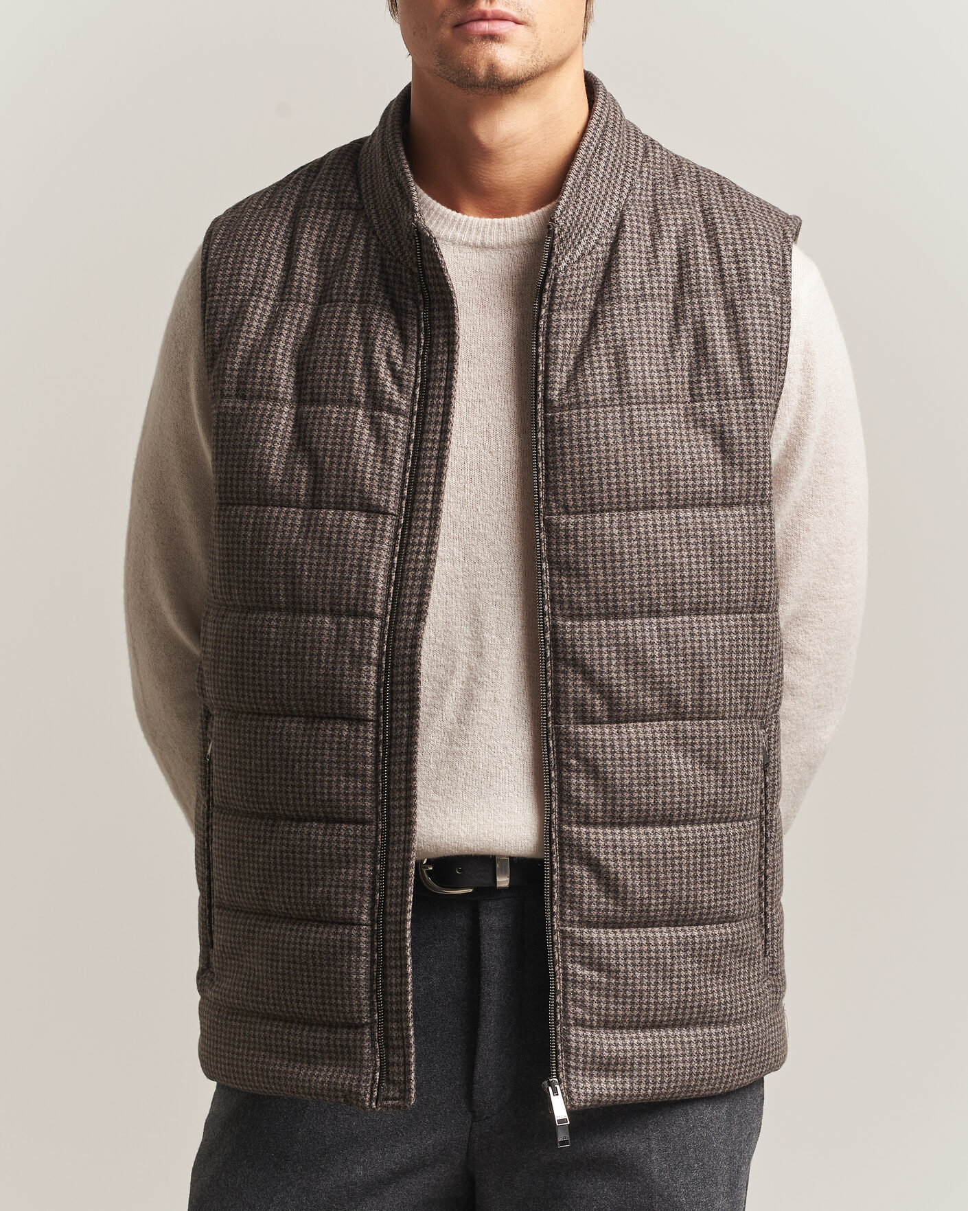 Herre | Veste | Eton | Wool/Cashmere Padded Vest Brown