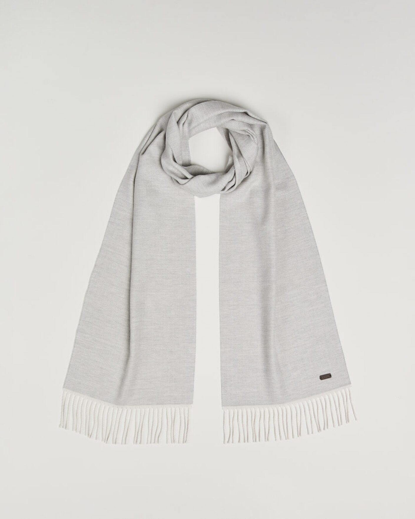 Herre | Halstørklæder | Eton | Twill Merino Wool Scarf Light Grey