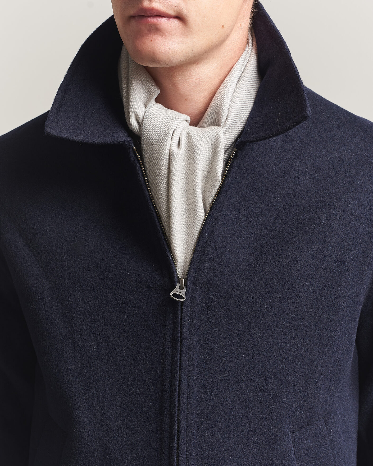 Herre | Halstørklæder | Eton | Twill Merino Wool Scarf Light Grey