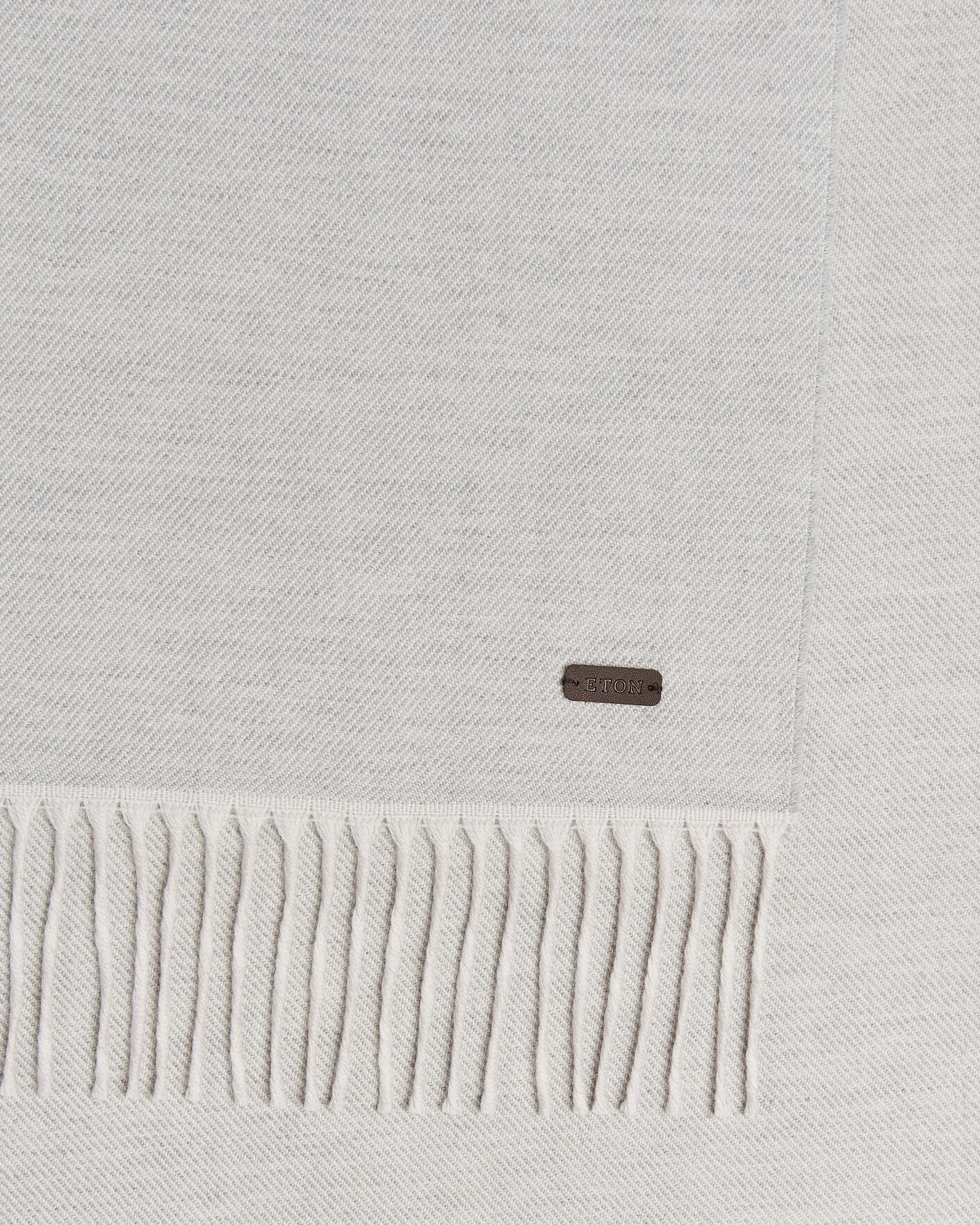 Herre | Halstørklæder | Eton | Twill Merino Wool Scarf Light Grey
