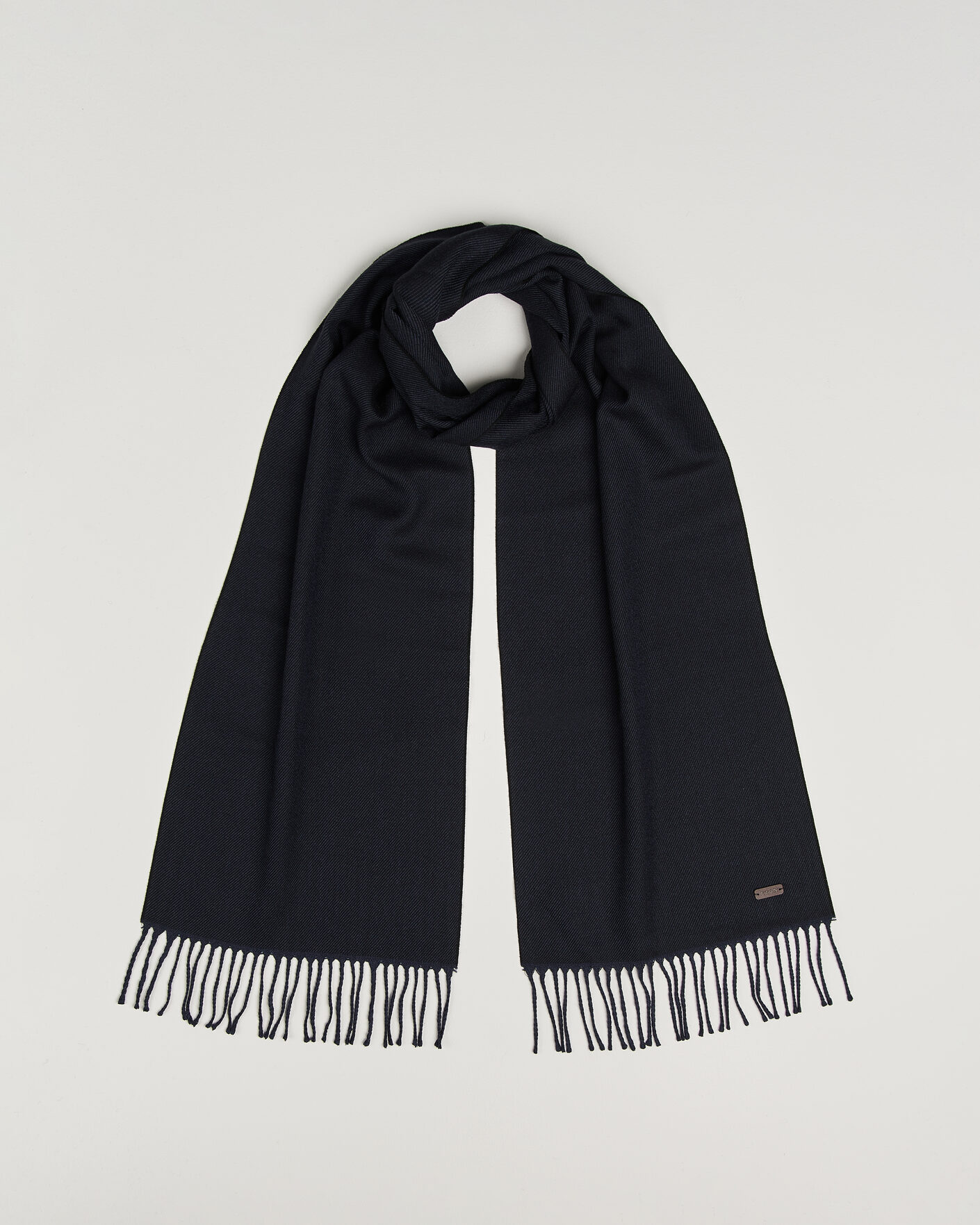 Herre | Halstørklæder | Eton | Twill Merino Wool Scarf Navy Blue
