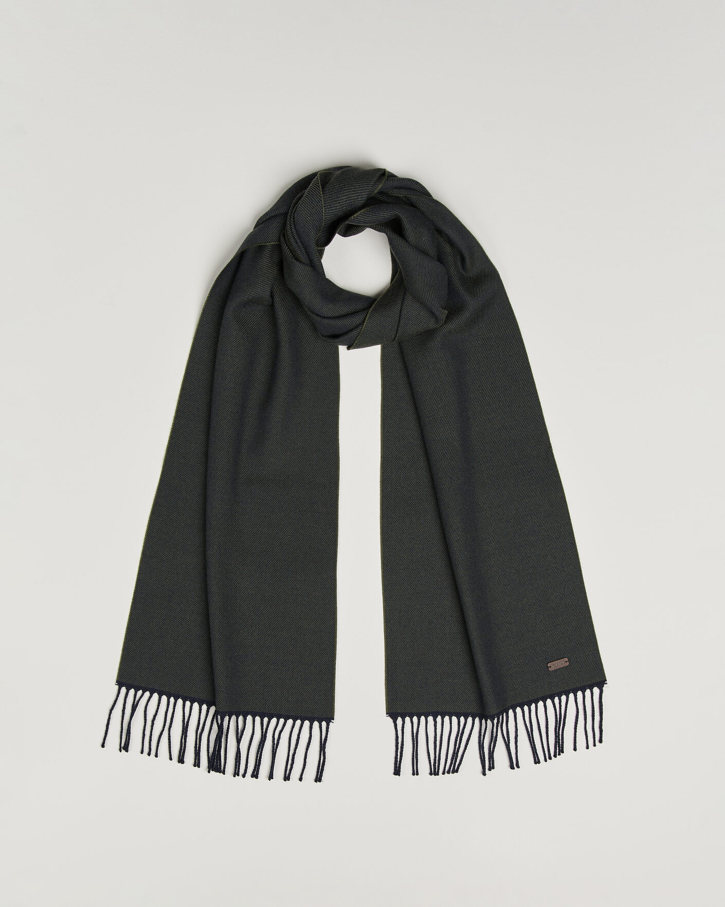Herre | Halstørklæder | Eton | Twill Merino Wool Scarf Dark Green