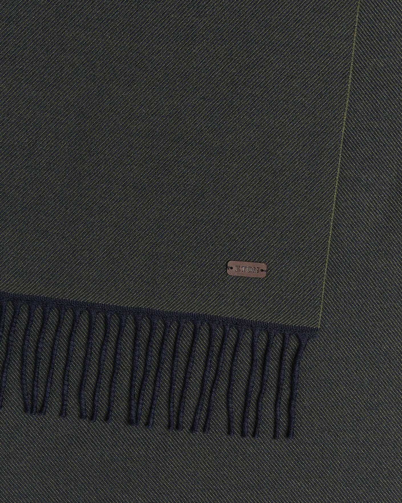 Herre | Halstørklæder | Eton | Twill Merino Wool Scarf Dark Green