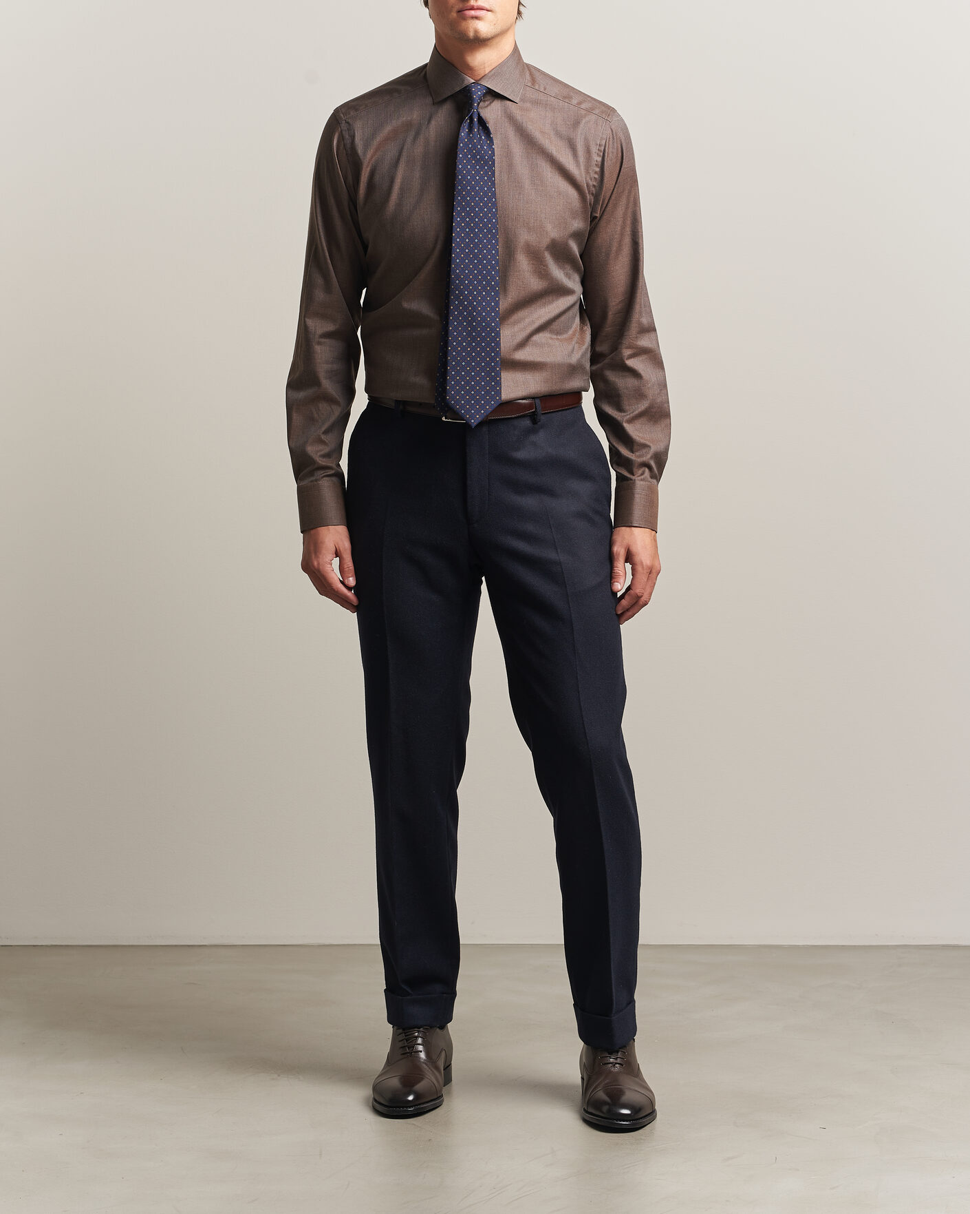 Herre | Skjorter | Eton | Slim Fit Signature Flannel Shirt Brown