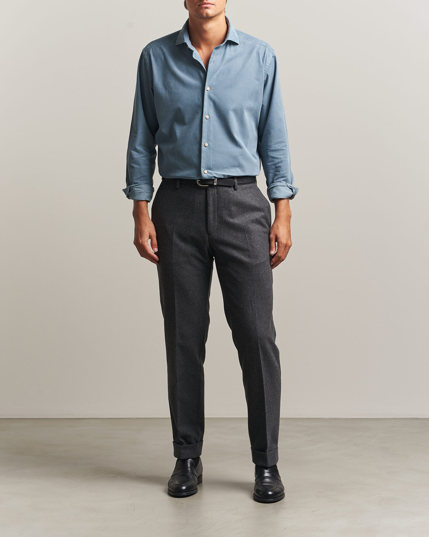 Herre | Skjorter | Eton | Casual Fit Corduroy Shirt Blue