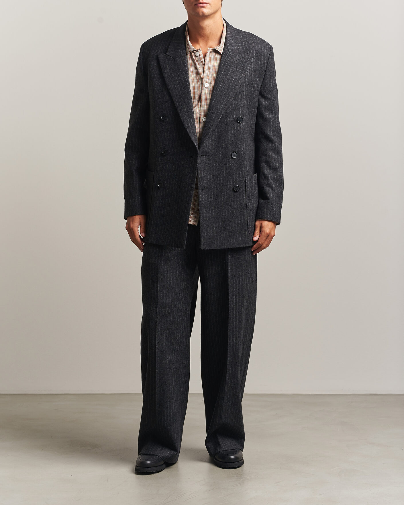 Herre | Blazere & jakker | Filippa K | Michael Wool Flannel Pinstriped Blazer Anthracite